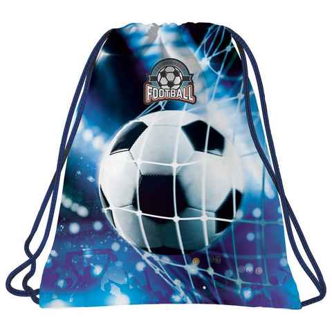 DERFORM Turnbeutel Fussball Kinder Sportbeutel Football Rucksack Sporttasche blau