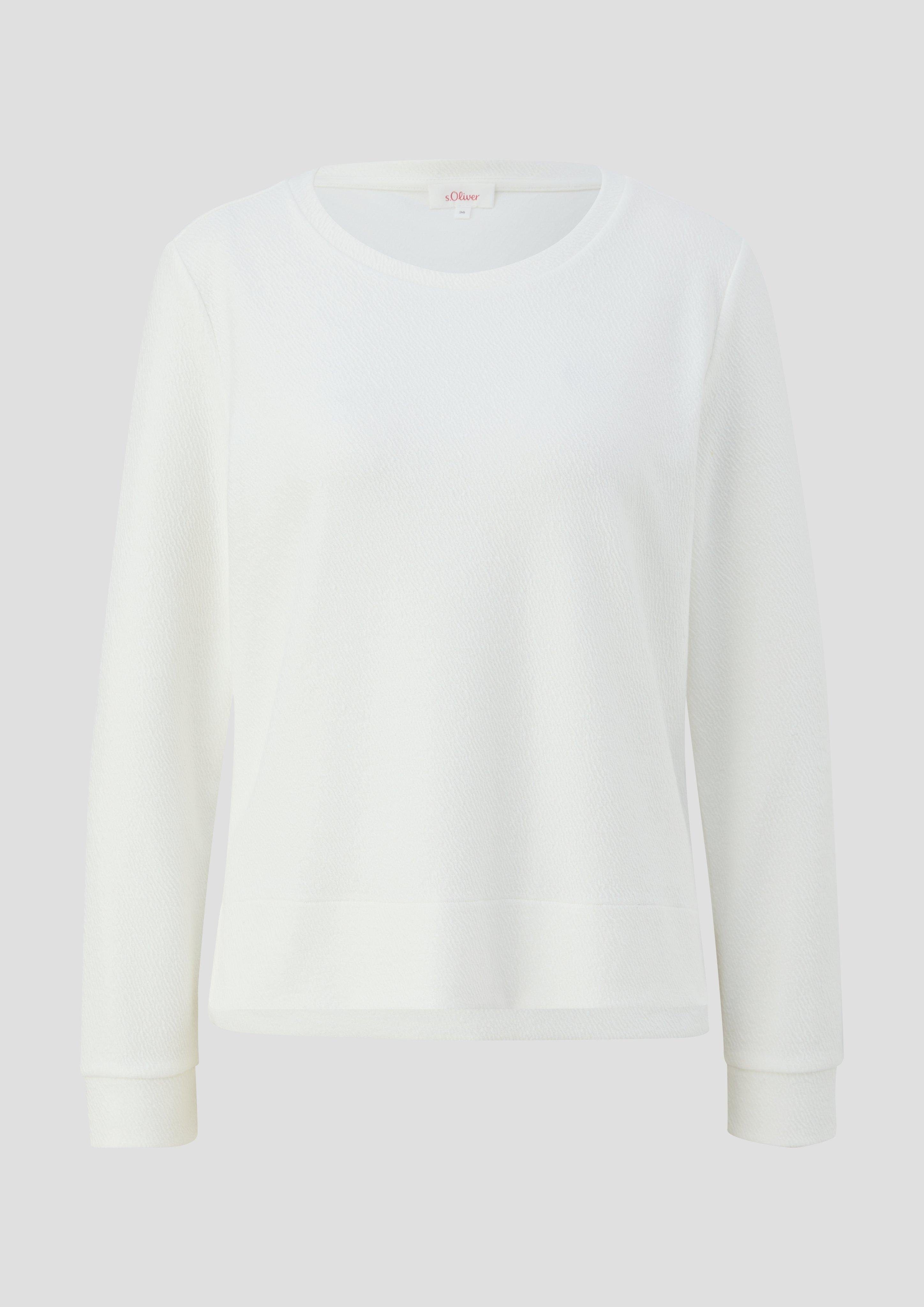 s.Oliver Sweatshirt Doubleface-Sweatshirt mit ecru Viskose