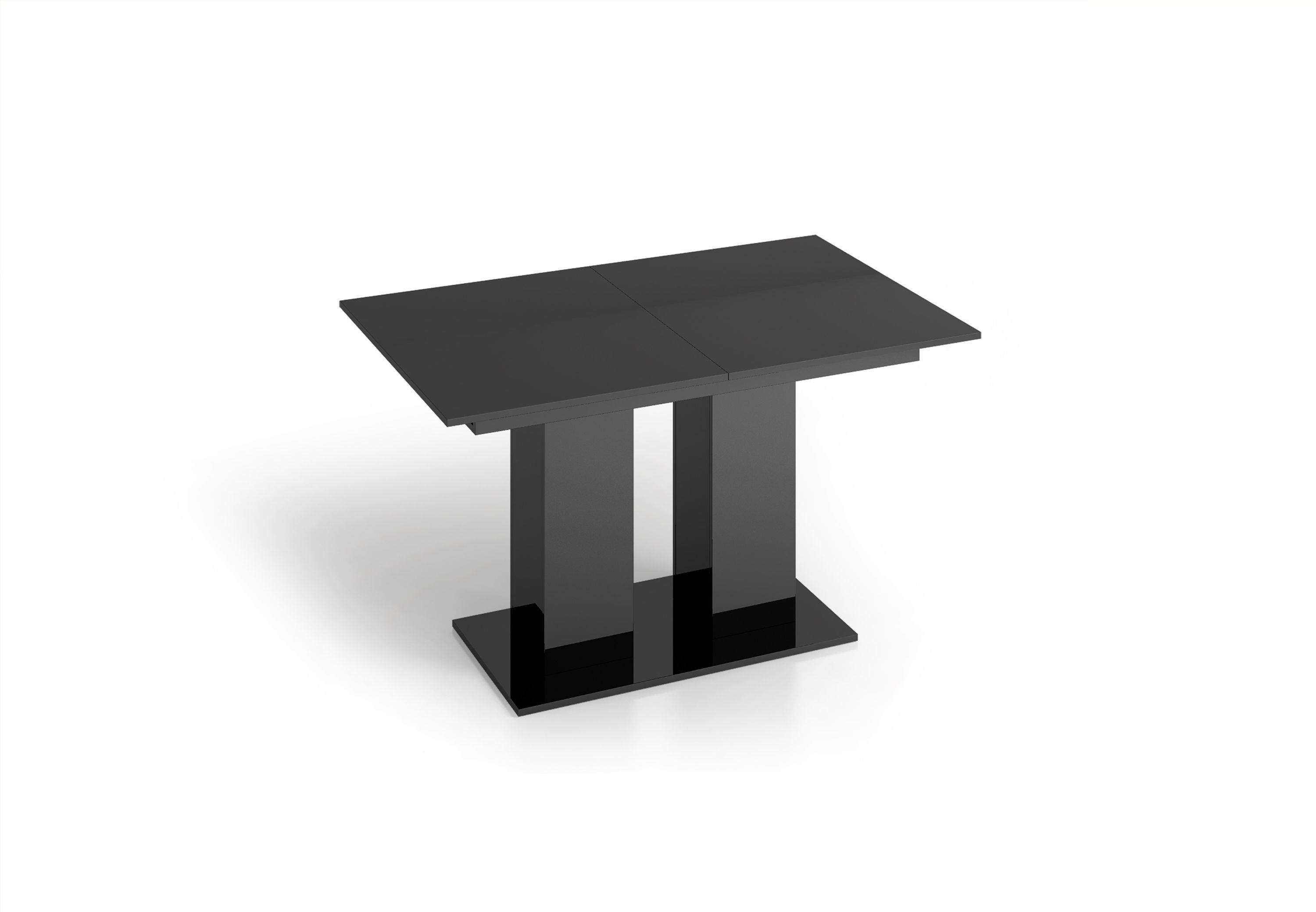 designimpex 130 DE-1 Hochglanz Tisch 170 Design bis ausziehbar Esstisch Schwarz cm
