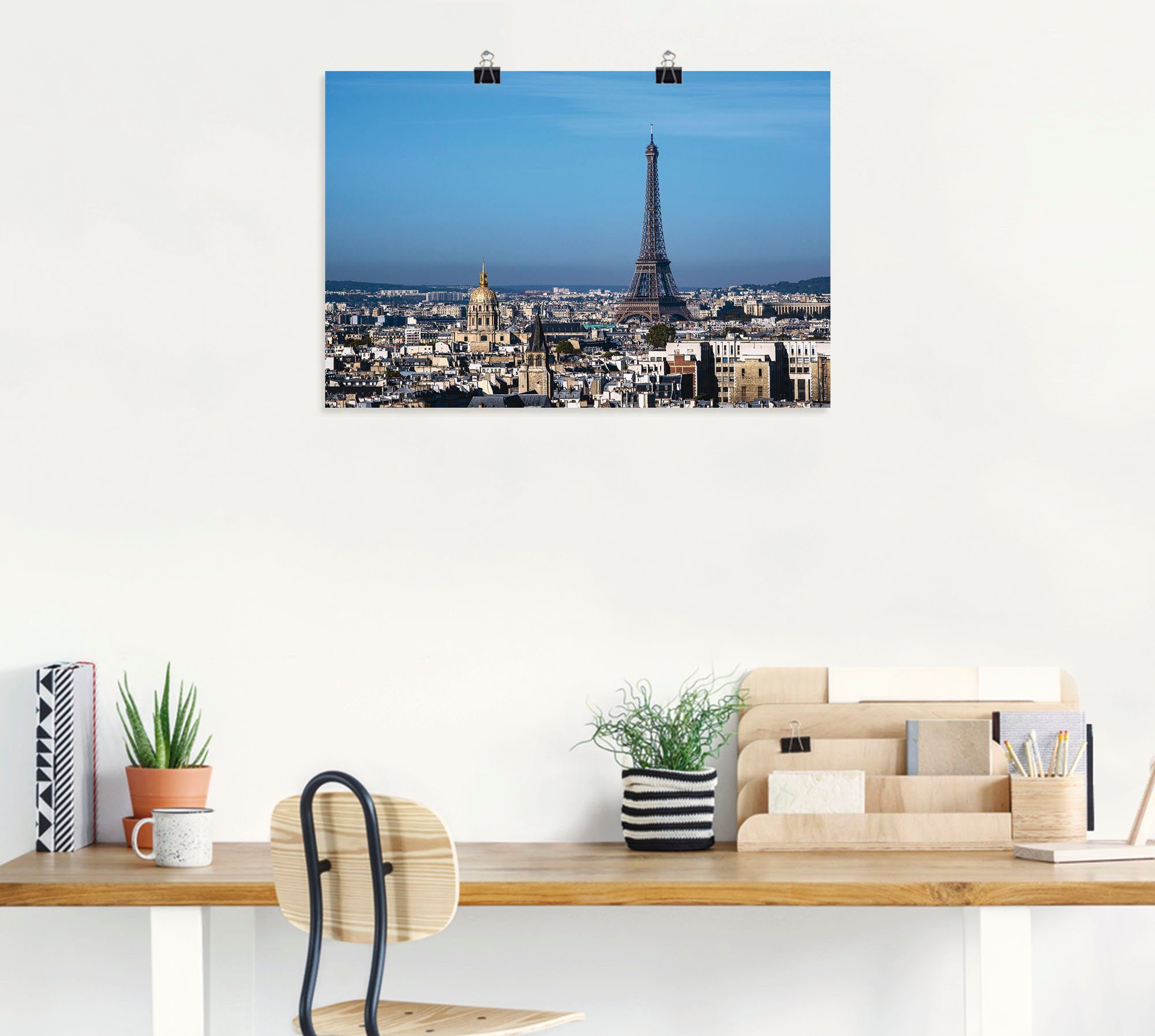 Artland Wandbild »Blick auf den Eiffelturm in Paris«, Paris (1 Stück), in vielen Größen & Produktarten - Alubild / Outdoorbild für den Außenbereich, Leinwandbild, Poster, Wandaufkleber / Wandtattoo auch für Badezimmer geeignet-HomeTrends