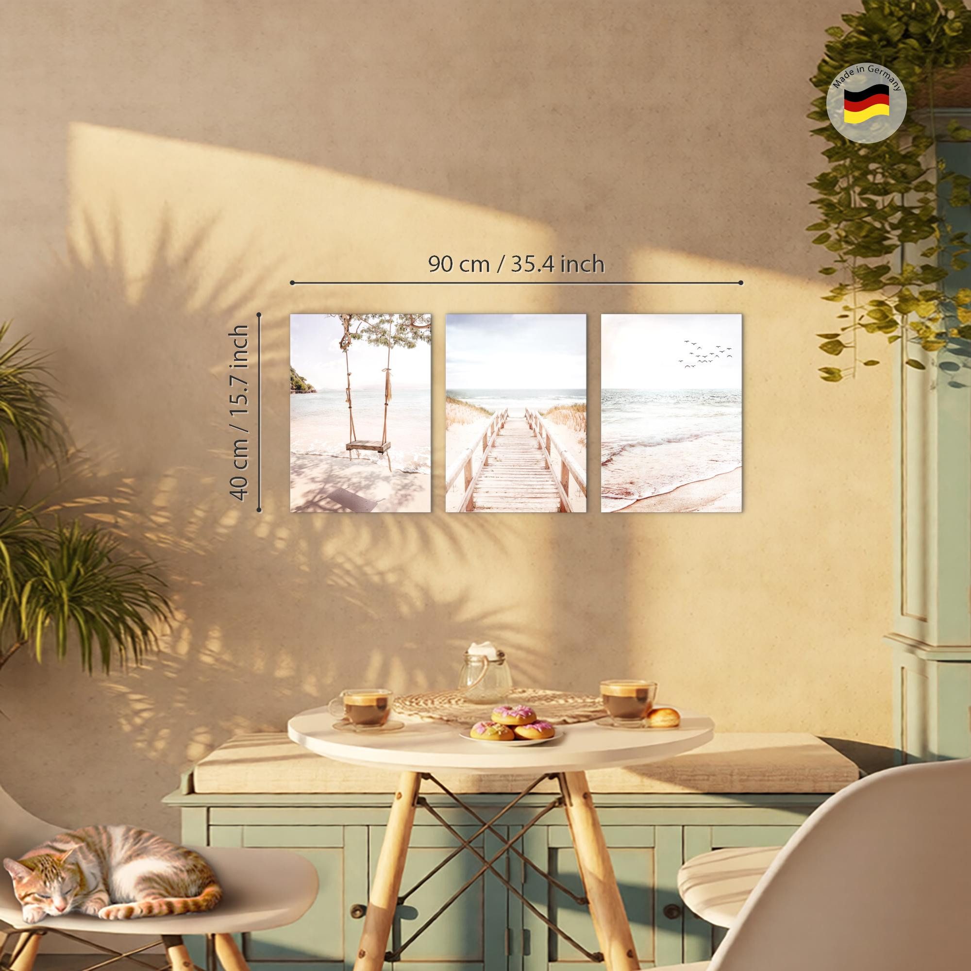 Novart Wandbild Meer Strand Ostsee Nordsee Bilder Set AUFHÄNGFERTIG Wohnzimmer, Ostsee – Bild 2 von 5