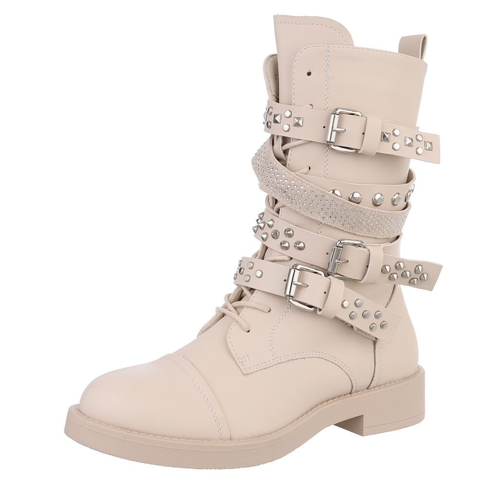 Ital-Design Rockige Boots mit Schnallen und Nieten für Damen Stiefelette (9 günstig online kaufen