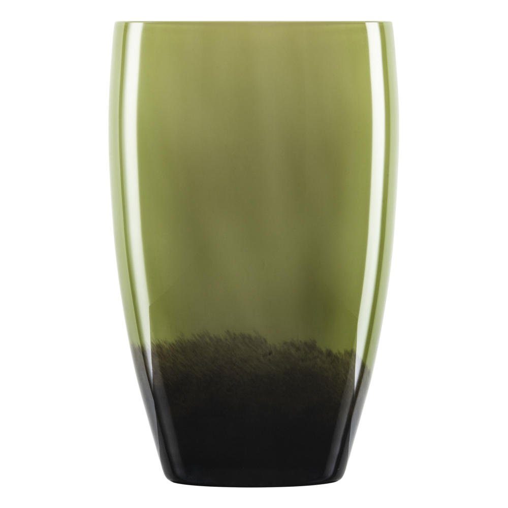 Dekovase L, Shadow handgefertigt Zwiesel Olive Glas