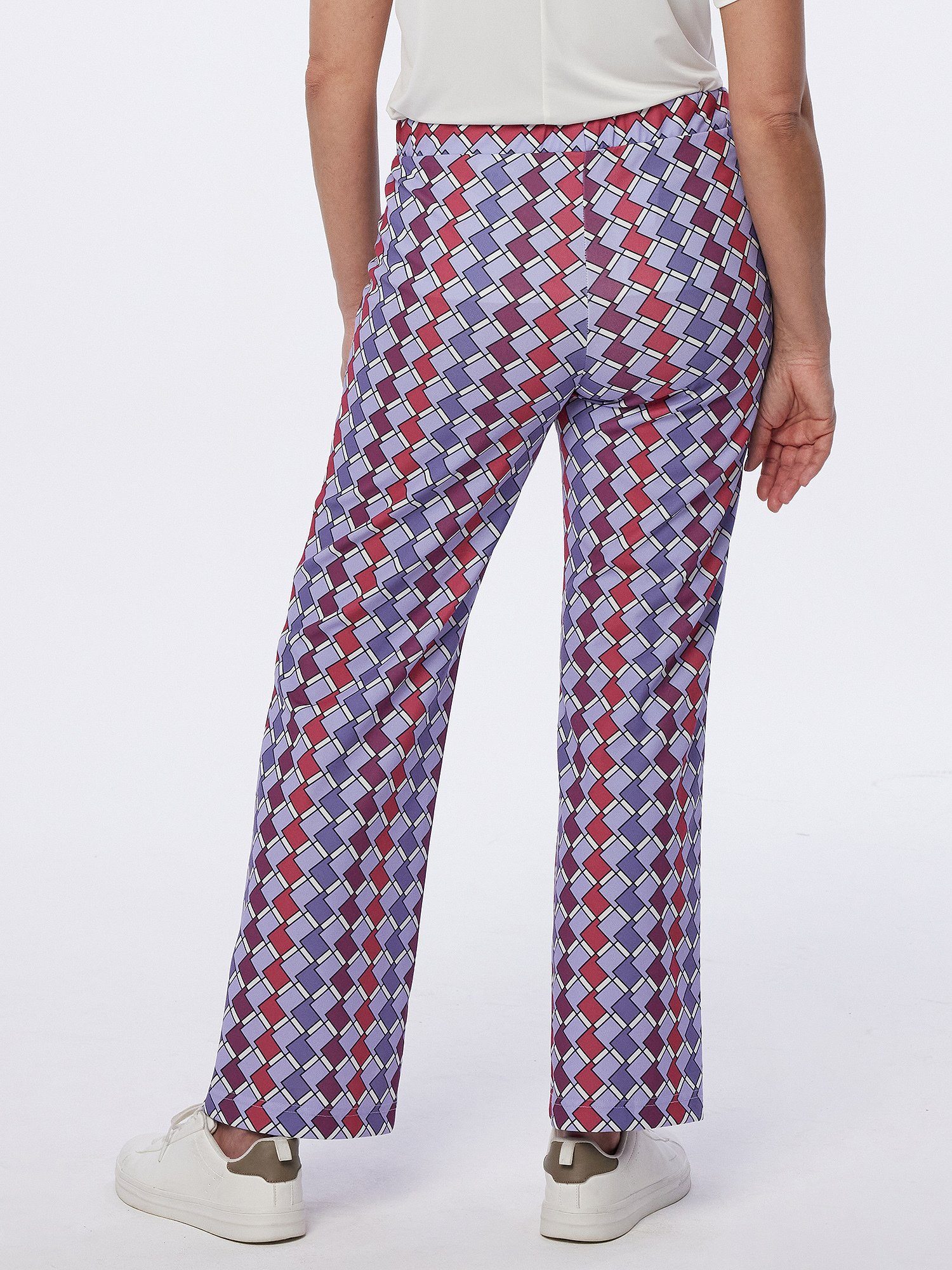 MONACO blue Stoffhose Musterhose weit mit abstrakter Optik günstig online kaufen