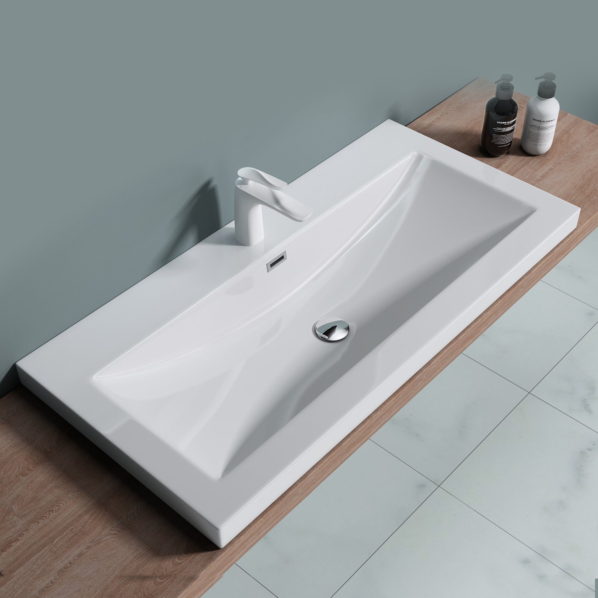 doporro Waschbecken Aufsatzwaschbecken Waschtisch Badmöbel aus Mineralguss günstig online kaufen