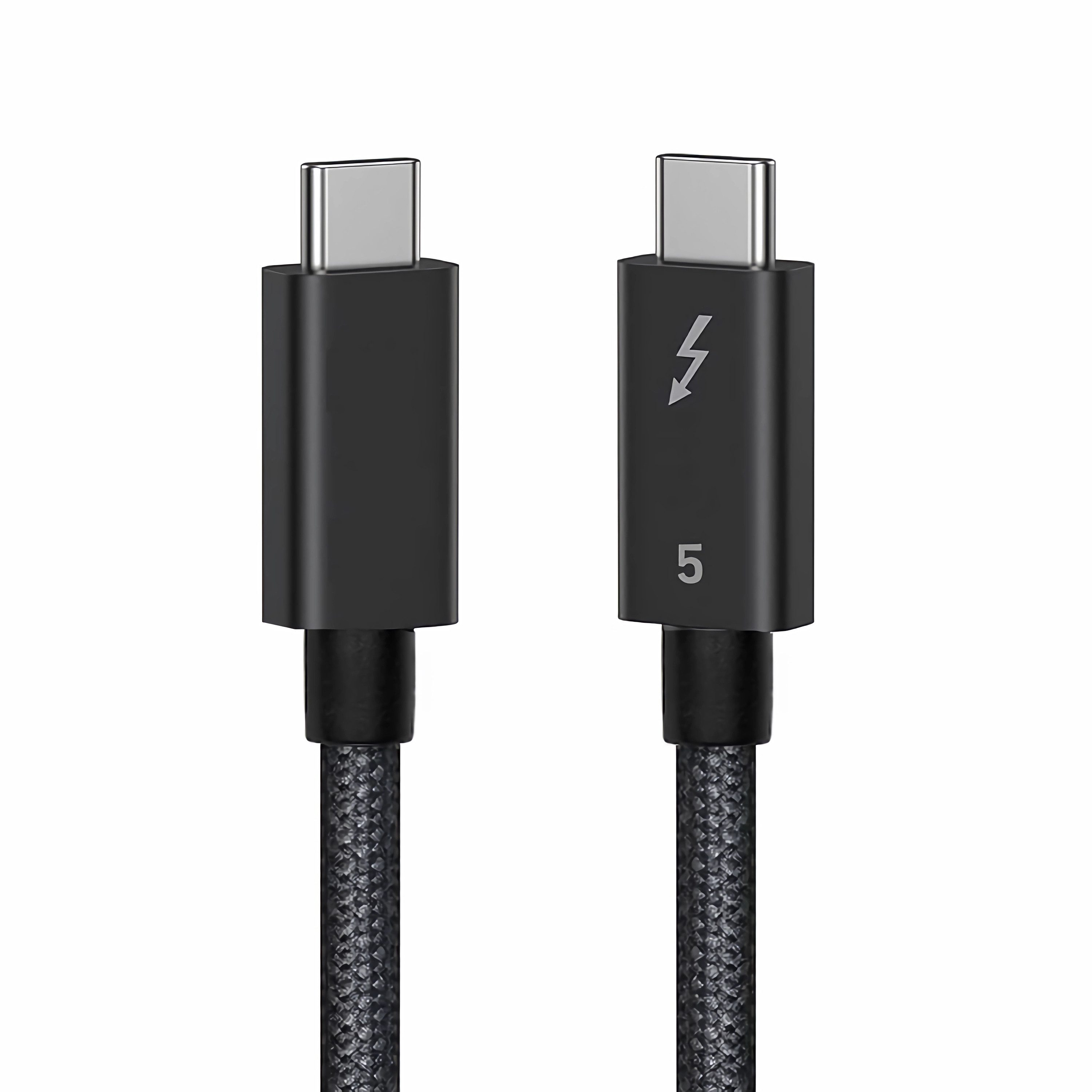 Bolwins L34 Thunderbolt 5 USB-C Kabel – 240W PD, 120Gbit/s, 8K für Monitor USB-Kabel, USB-C Stecker, USB-C Stecker (100 cm), 120Gbit/s, 240W PD, 8K Video, Kevlar verstärkt