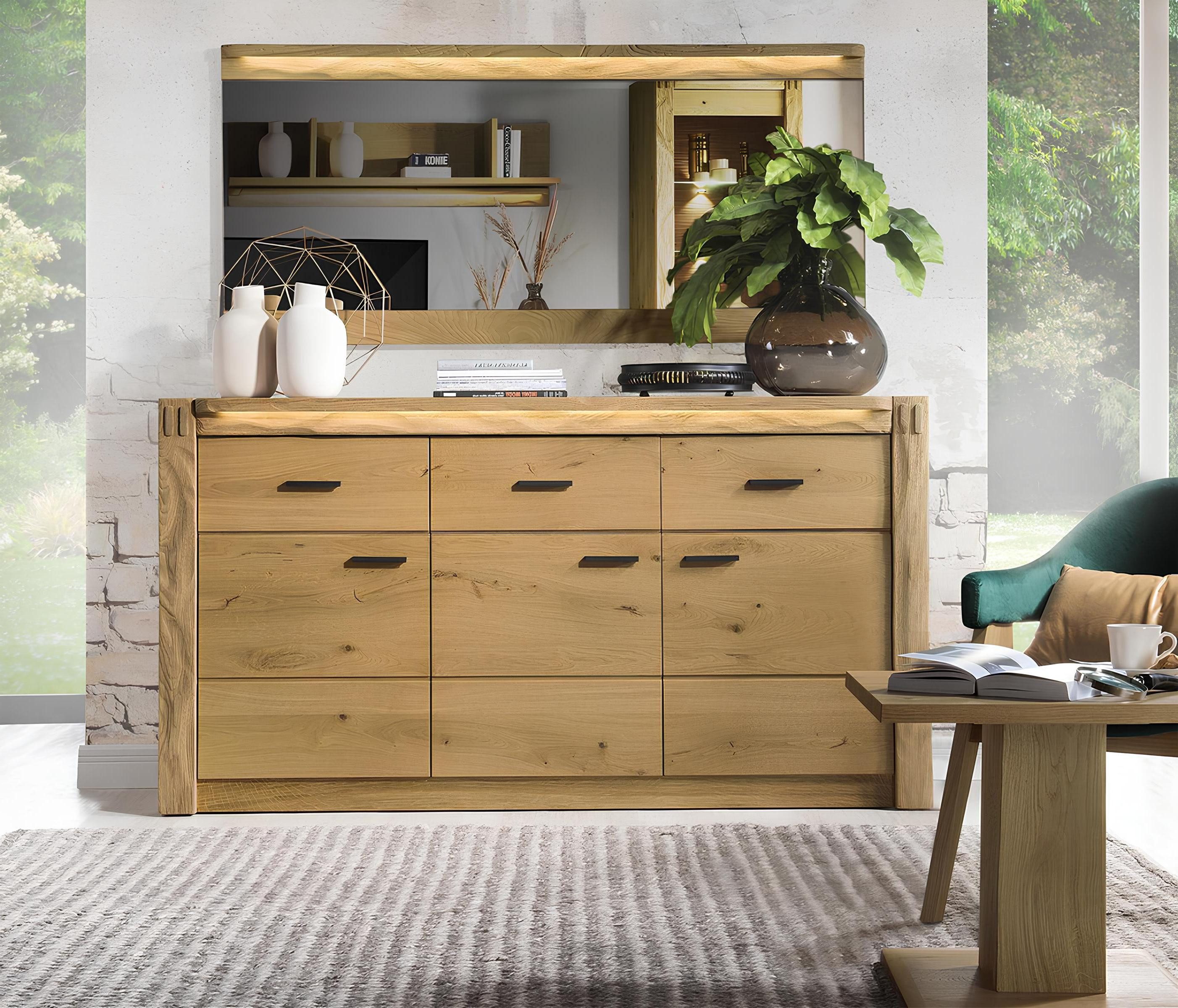 Sideboard Holz-Kommode mit Schubladen und Fächern für eleganten Stauraum