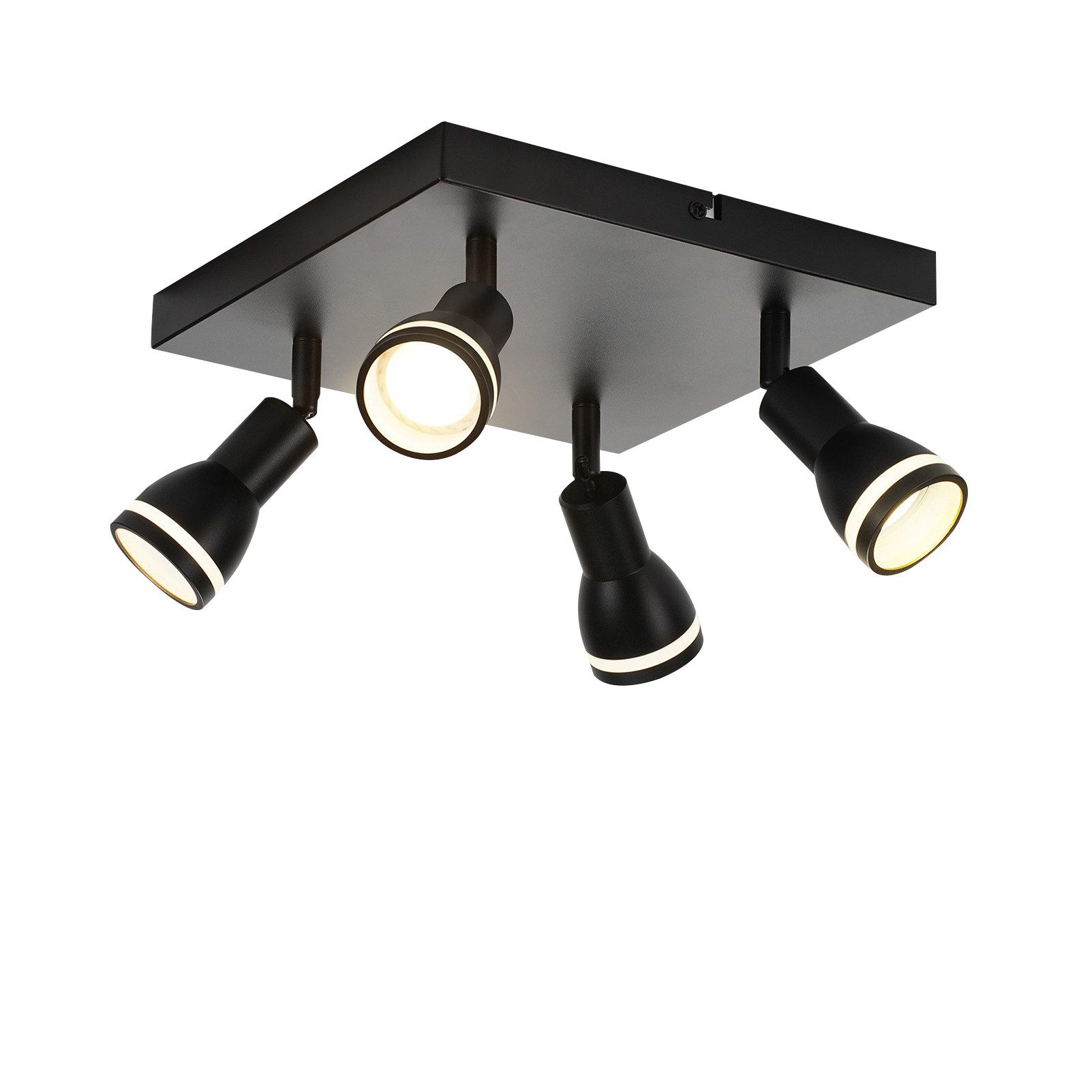 Nettlife Deckenleuchte 1/2/3/4 Flammig Schwarz Deckenstrahler GU10 Schwenkbar Modern Innen, Schwenkbar 355°, ohne Leuchtmittel, für Flur Wohnzimmer Küche Schlafzimmer