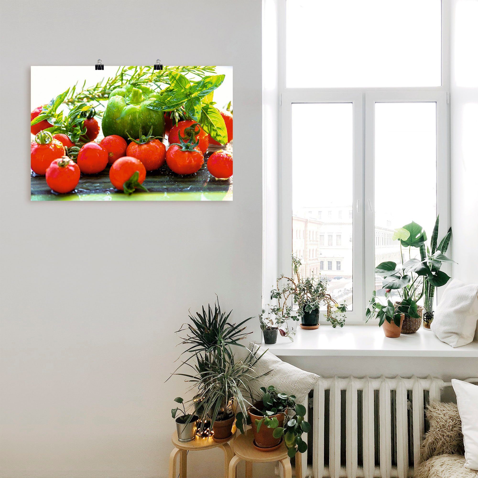 frische Wandbild oder Poster St), Leinwandbild, Tomaten, Garten (1 versch. Lebensmittel Wandaufkleber als in Alubild, Artland Größen