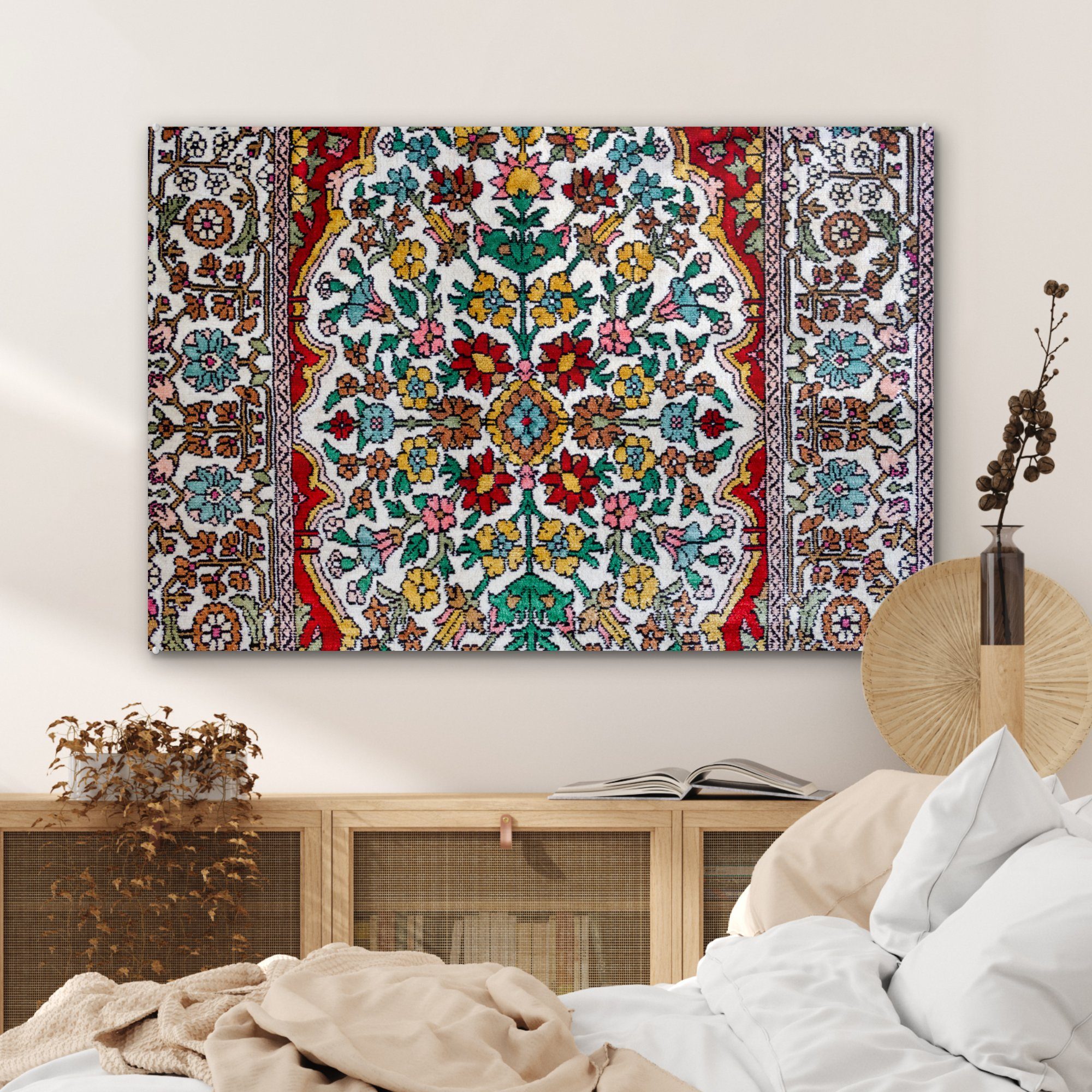 MuchoWow Acrylglasbild Persische (1 Teppiche Muster Acrylglasbilder - Farben, Wohnzimmer - & Schlafzimmer - Teppiche St)