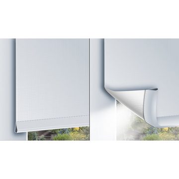 Doppelrollo Doppelrollo Seitenzugrollo Verdunklungsrollo, ECD Germany, Klemmträger, Braun 80x230cm Klemmfix ohne Bohren inkl. Befestigungsmaterial