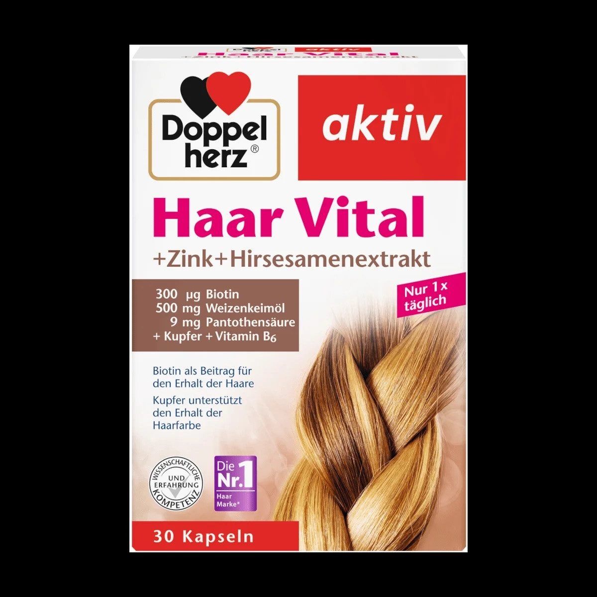 Doppelherz Doppelherz Haar Vital + Zink + Hirseextrakt, 34,6g, Nahrungsergänzung Kapsel