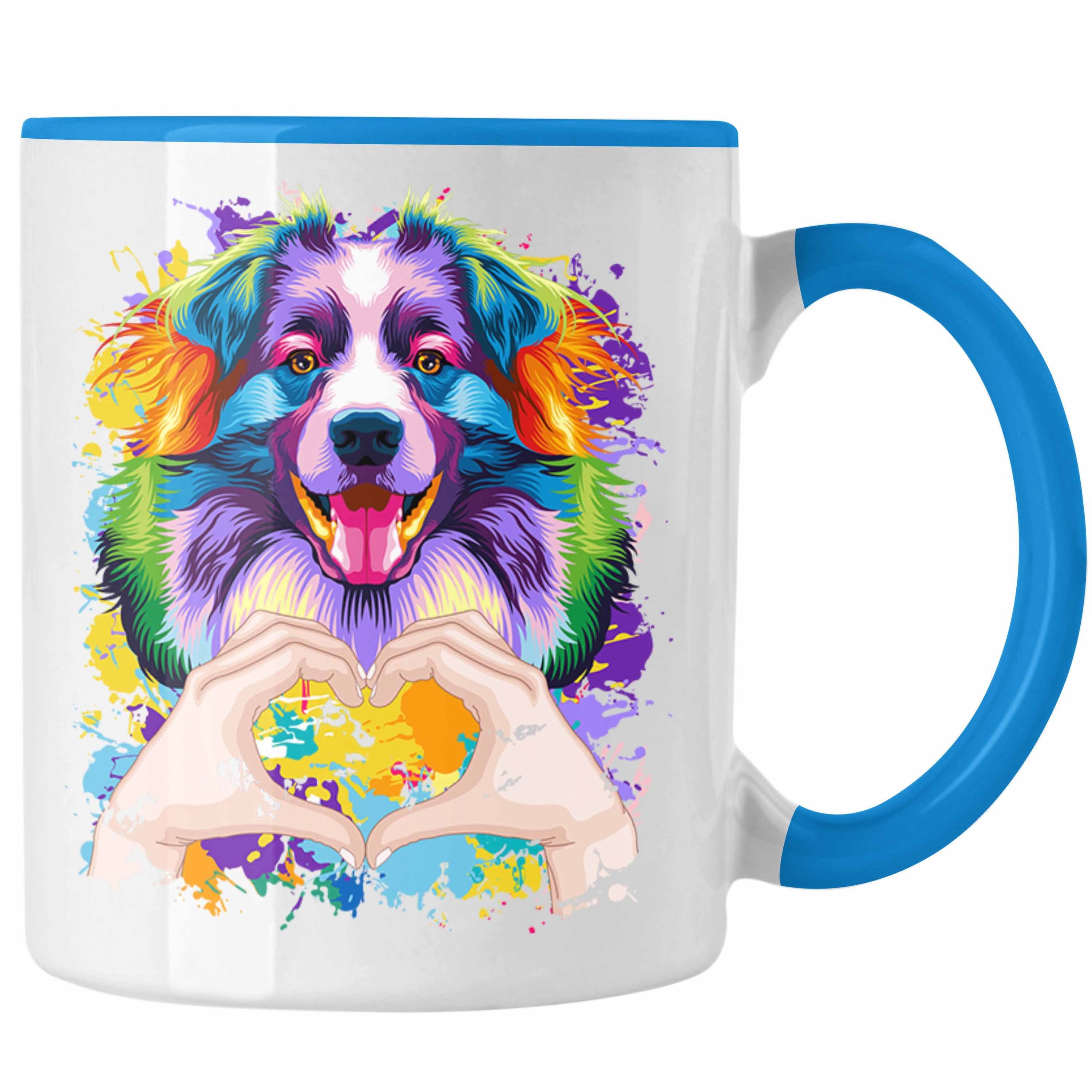 Trendation Tasse Australian Shepherd Besitzer Farbe Love Tasse Geschenk Lustiger Spruch Blau