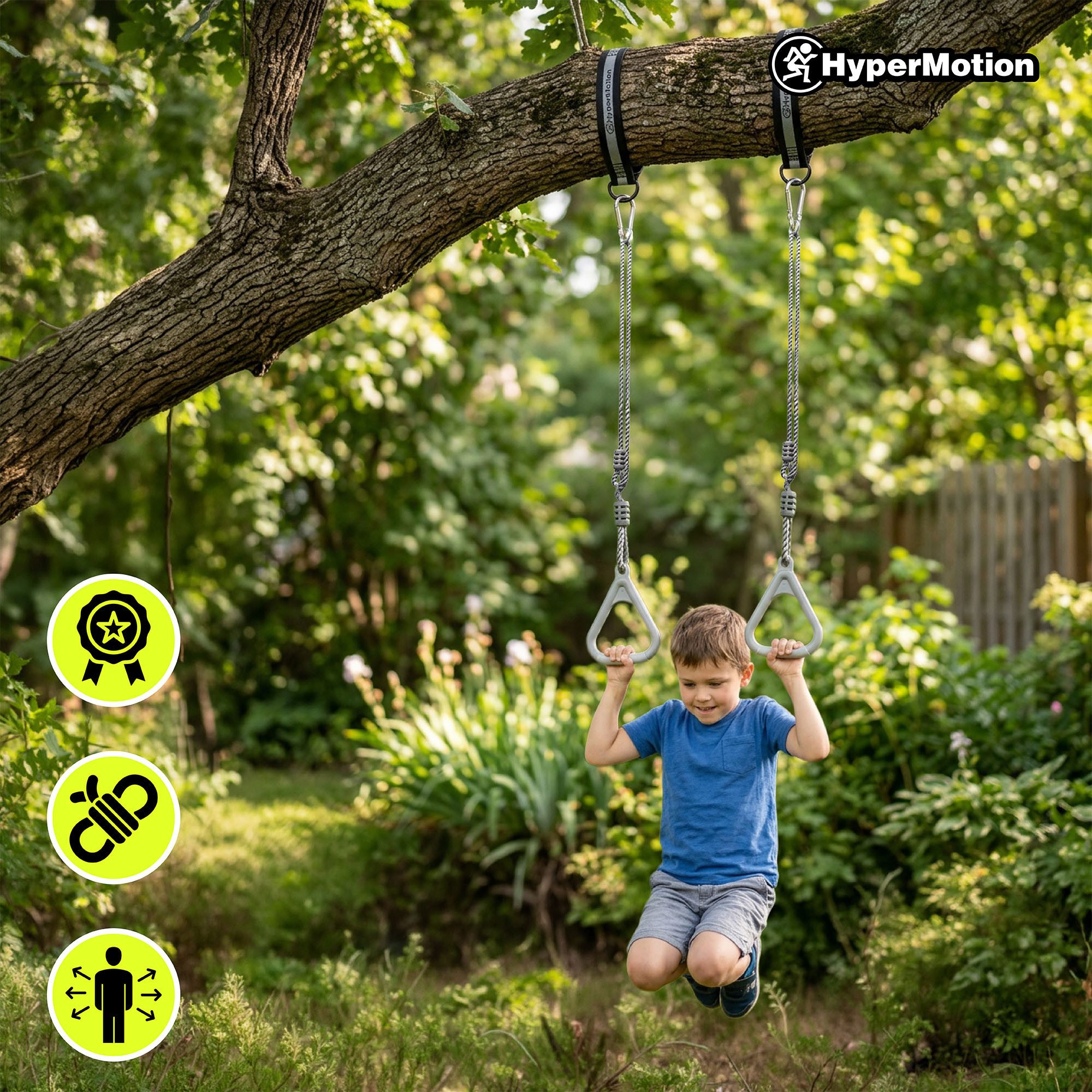 HyperMotion Doppelschaukel HyperMotion 5in1 Kletterset Kinder Turnset mit Klimmzugstange – Bild 5 von 5