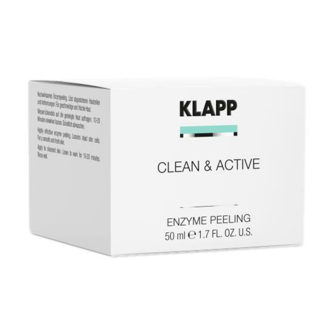 Klapp Cosmetics Gesichtspflege Clean & Active Enzyme Peeling, sanftes Peeling für alle Hauttypen, Gesichtspeeling zur effektiven Reinigung der Haut
