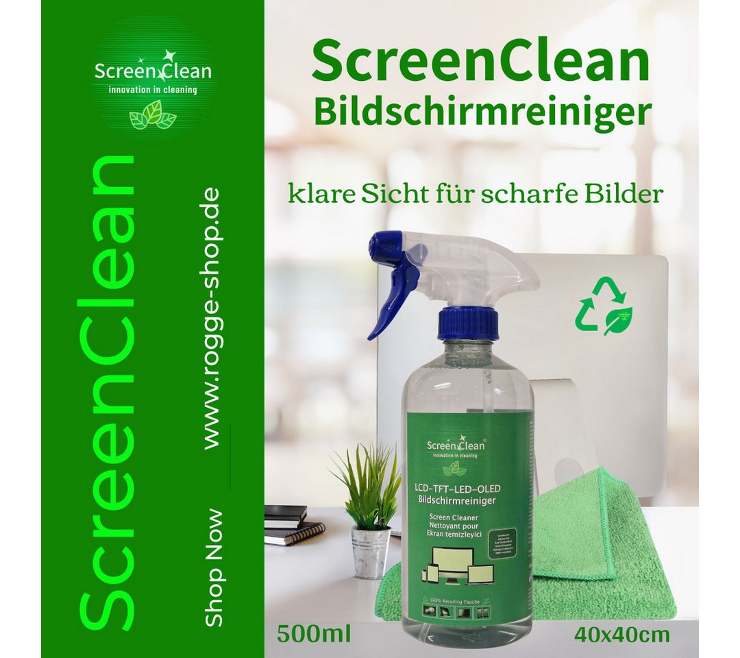 Thumbnail - Screen Clean Reinigungs-Set ScreenClean 500ml LCD-TFT-OLED-LCD Reiniger inkl. Microfasertuch, (1-St)