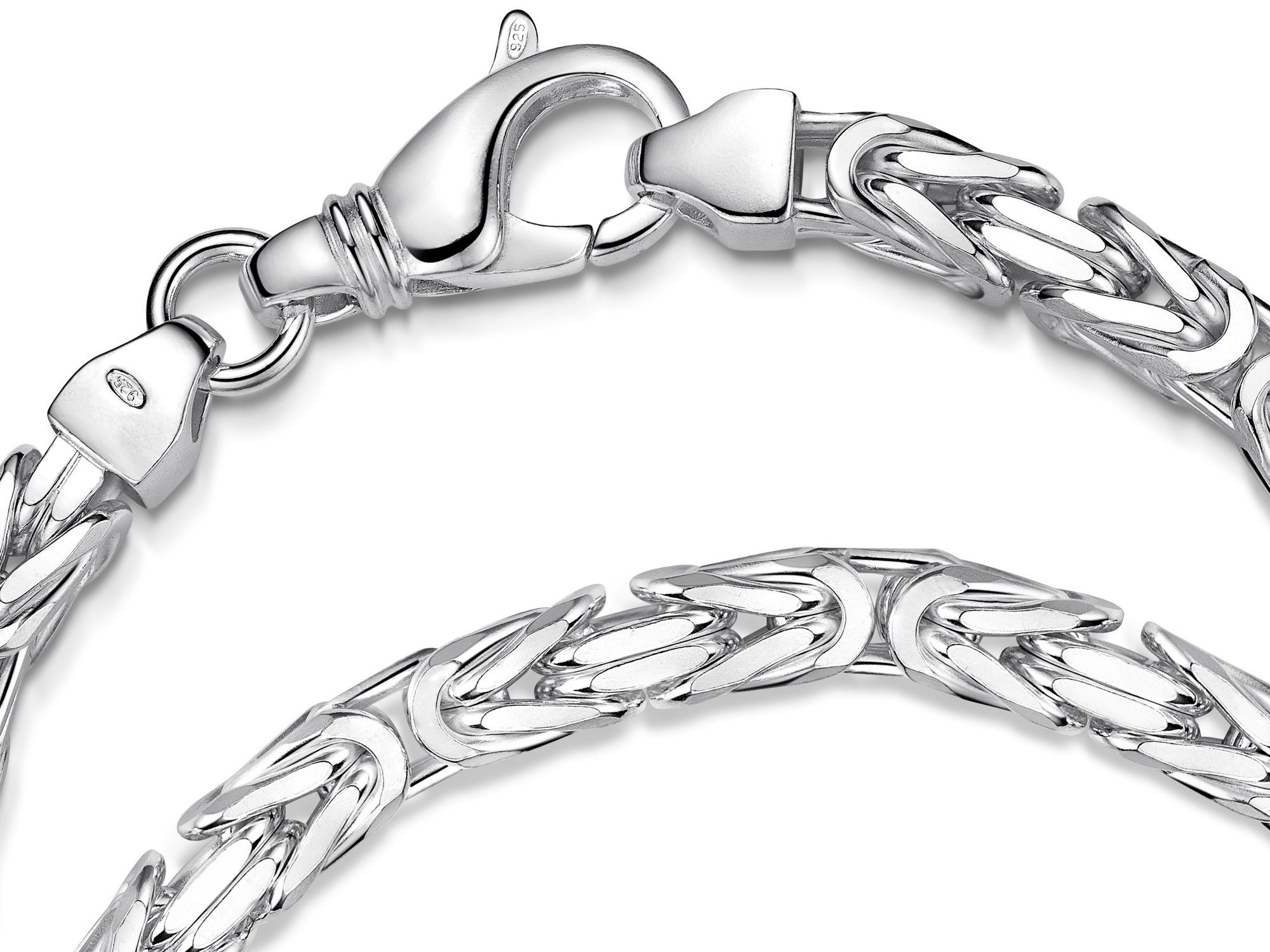Herren Schmuck Silberkettenstore Königskette Königskette Armband 5mm 925 Silber, von 18-25cm wählbar
