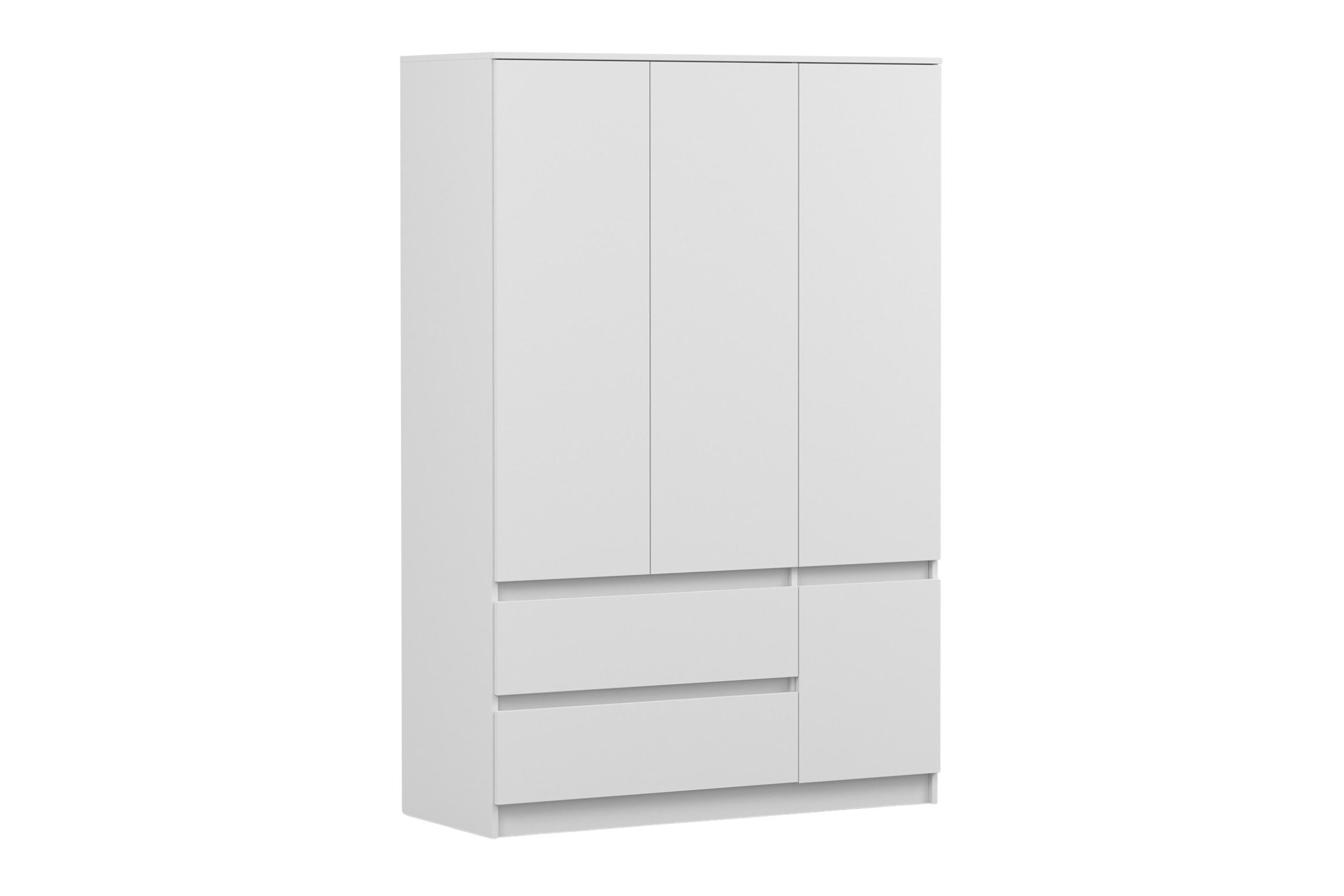 Deine Möbel 24 Kleiderschrank SIMO 01 120 cm in Weiß / Kaschmir, 4 Türen, 2 Schubladen (Set, 1-St., Drehtürenschrank ideal für Kinderzimmer & Jugendzimmer) Kinderkleiderschrank mit 5 Einlegeböden und 1 Kleiderstange