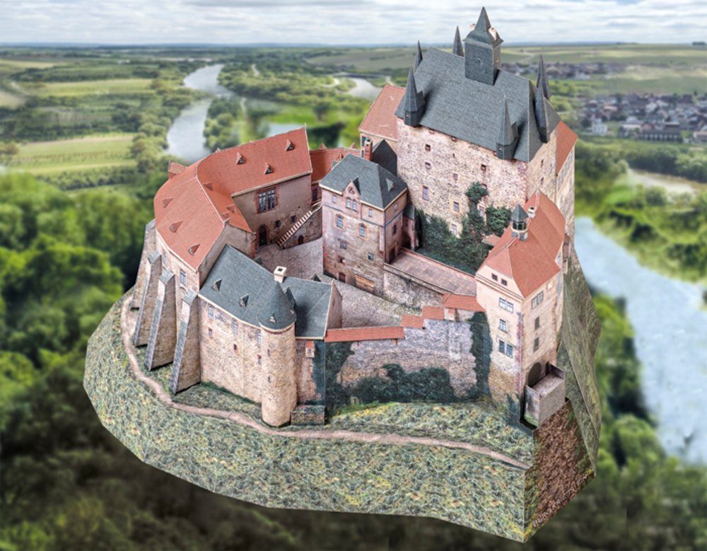 Aue Verlag Modellbausatz Schreiber-Bogen Burg Kriebstein (1:250)