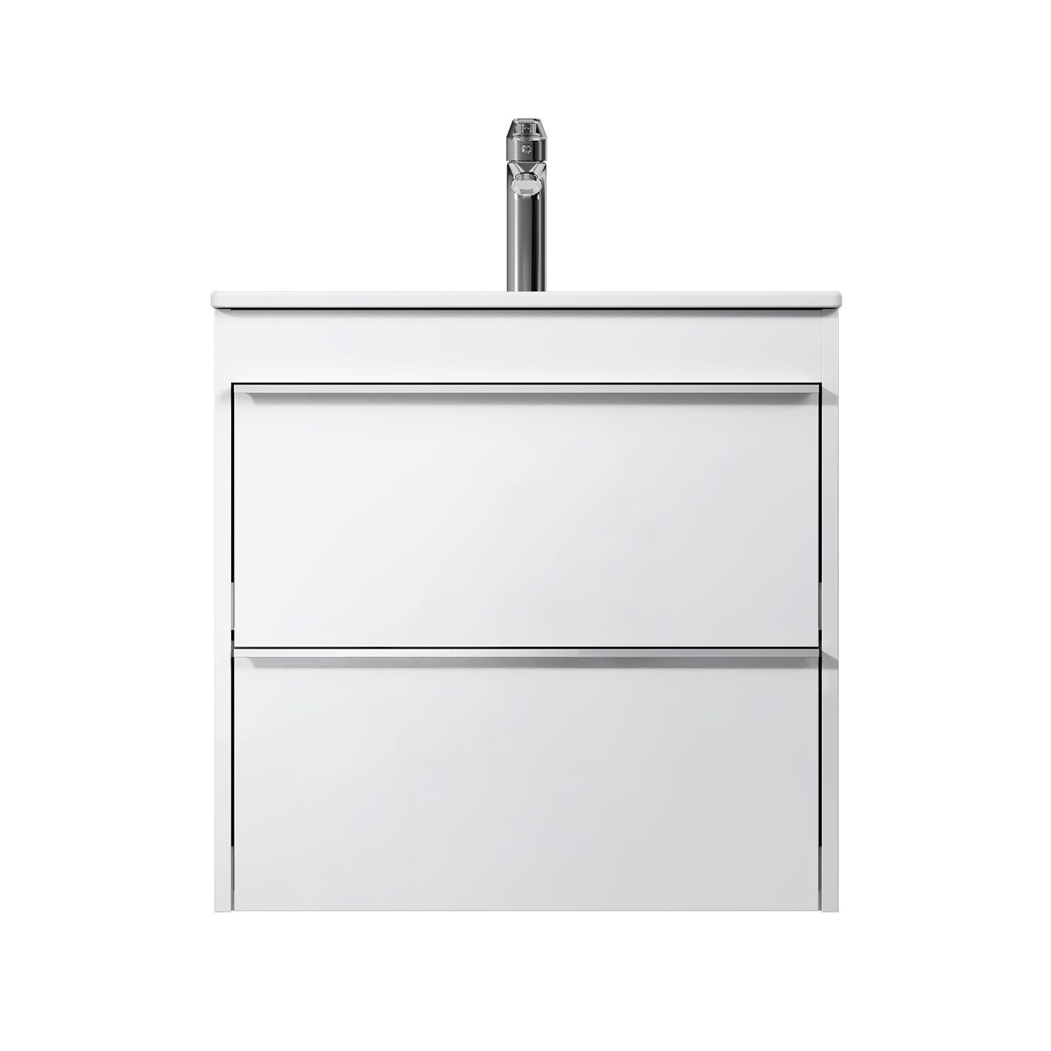 AM.PM Waschbecken Waschtischunterschrank mit Handwaschbecken 60 cm Unterschrank (Badmöbel-Set: Unterbauschrank & Wasch-Becken, wandhängender Waschbeckenunterschrank und Waschplatz), Hochglanz-Badschrank in weiß
