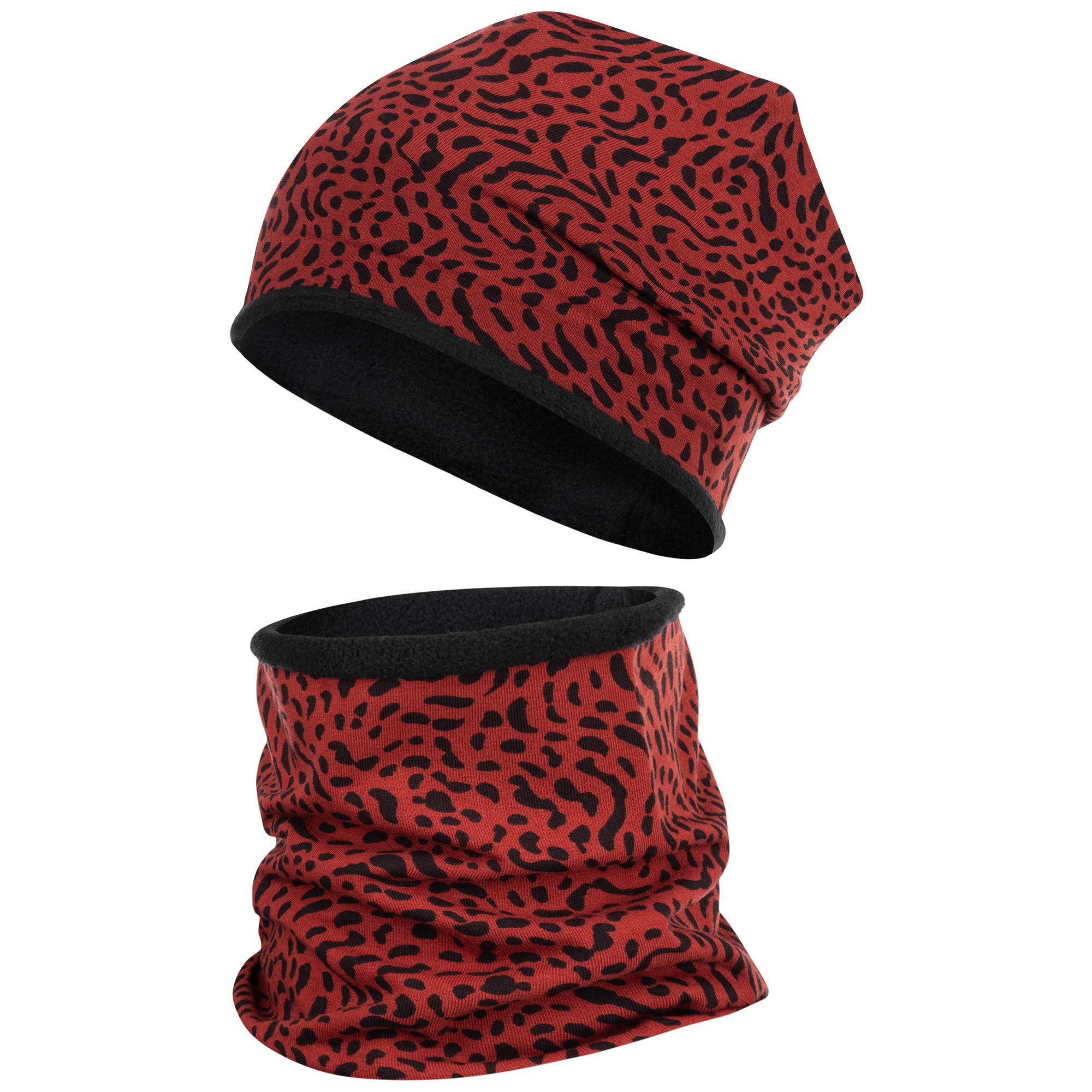 Mütze & Schal Beanie Wintermütze Snood Fleecemütze