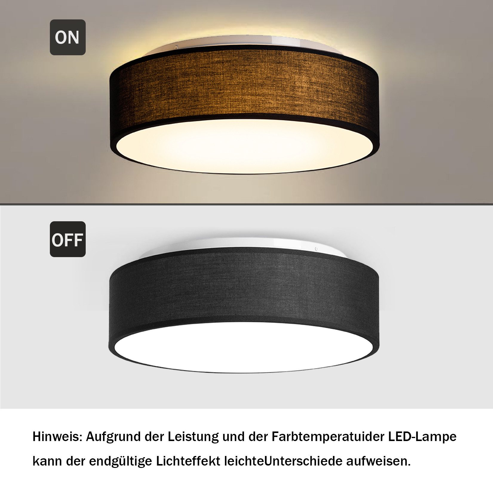 Zedelmaier Lampenschirm Deckenlampe Deckenleuchte Stoff, Max.40W/E27, ohne Leuchtmittel, Geeignet für Wohnzimmer Schlafzimmer Küche Flur Kinderzimmer