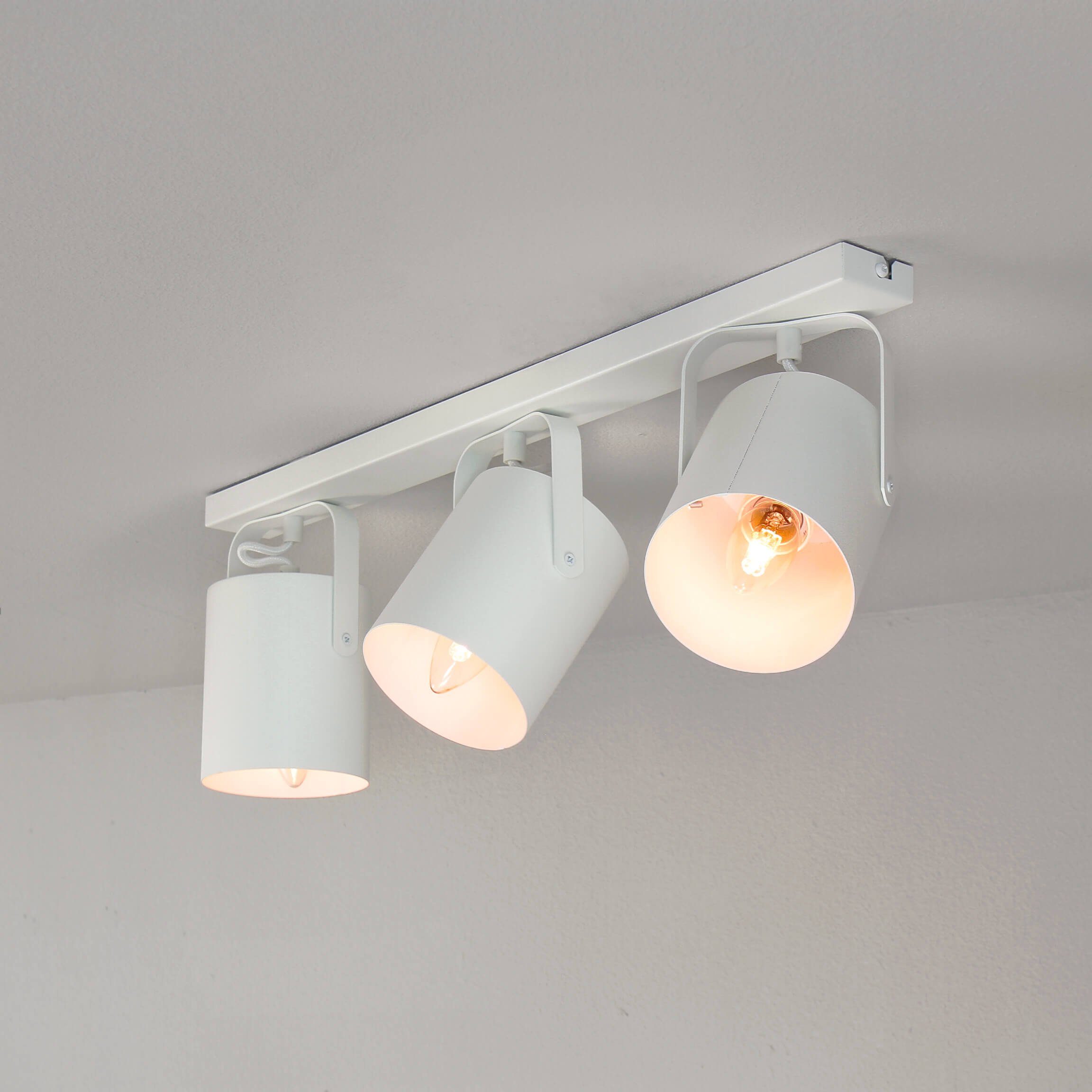 Deckenstrahler Wohnzimmer Deckenstrahler BLITZ, ohne Leuchtmittel, Lampe länglich modern Licht-Erlebnisse Flur Spot Weiß