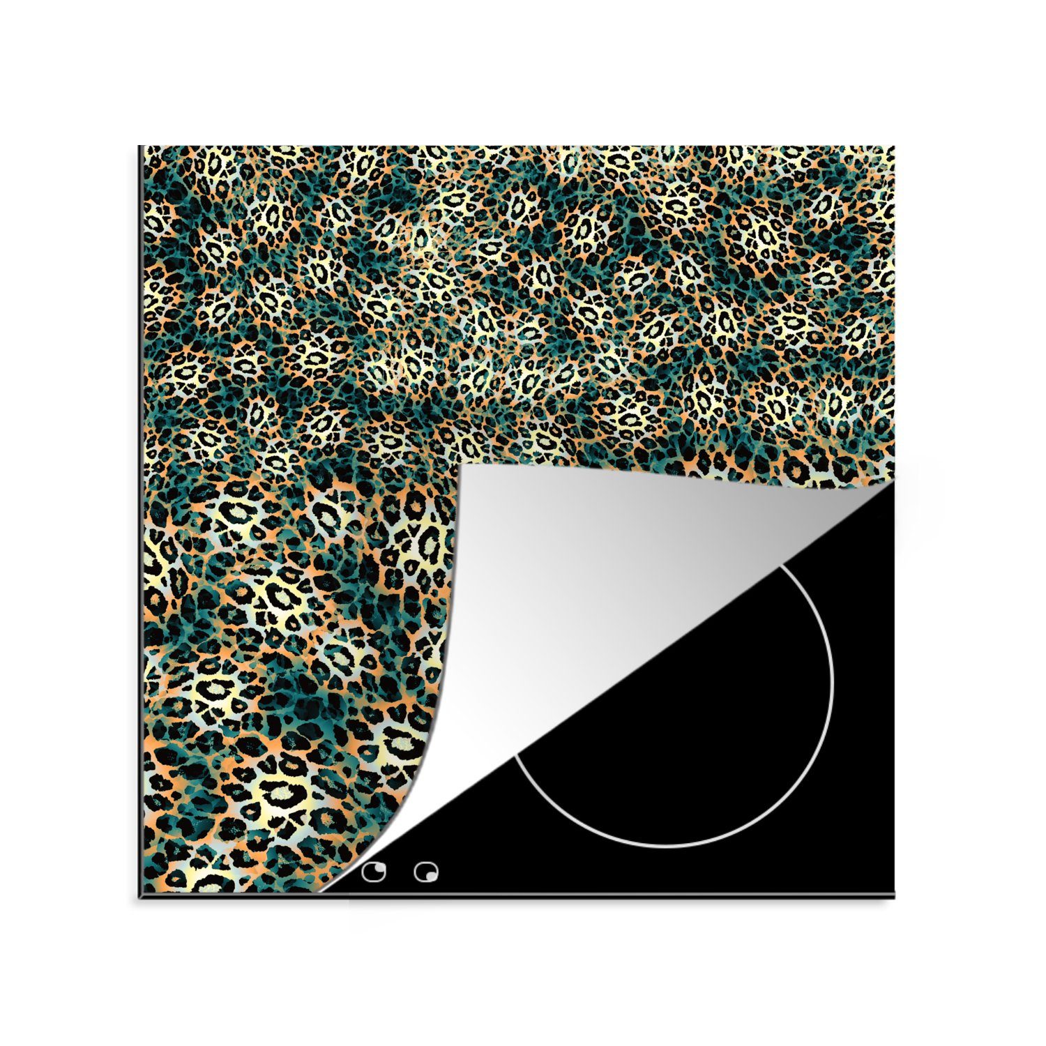 MuchoWow Herdblende-/Abdeckplatte Leopardenmuster - Muster - Wild, Vinyl, (1 tlg), 78x78 cm, Ceranfeldabdeckung, Arbeitsplatte für küche