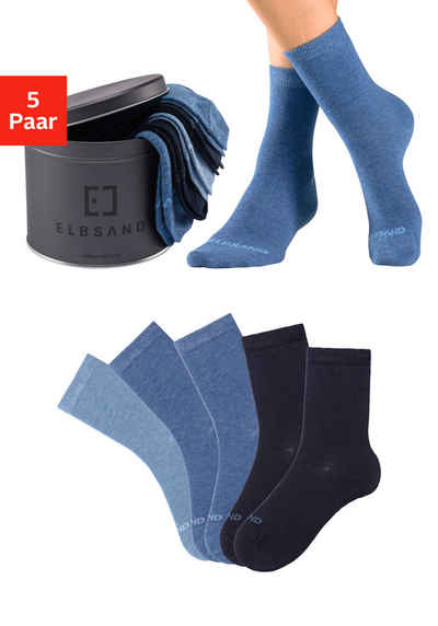 Elbsand Socken (Dose, 5-Paar) verpackt in praktischer Metalldose