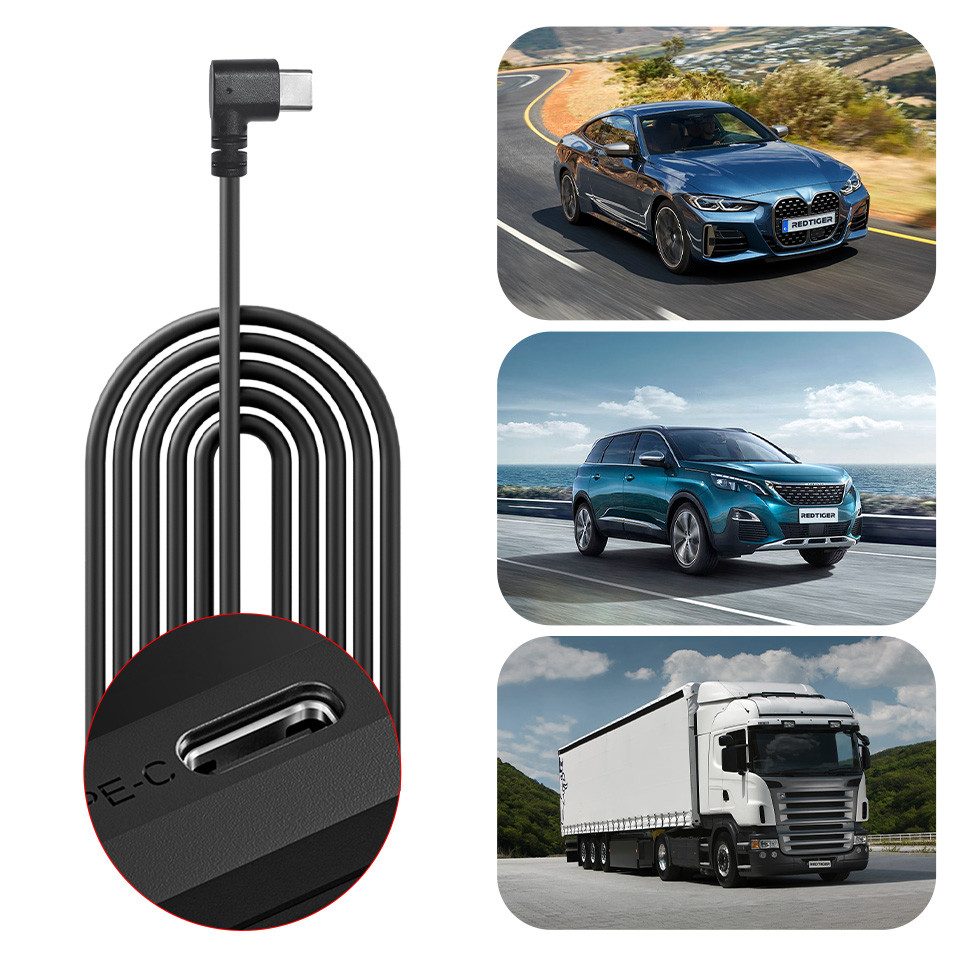 REDTIGER Dashcam Acc Multi-Size Hardwire-Kit mit Spannungsanzeige für Dashcam Fahrzeugleitung, 24-Stunden-Parküberwachung mit Niederspannungsschutz
