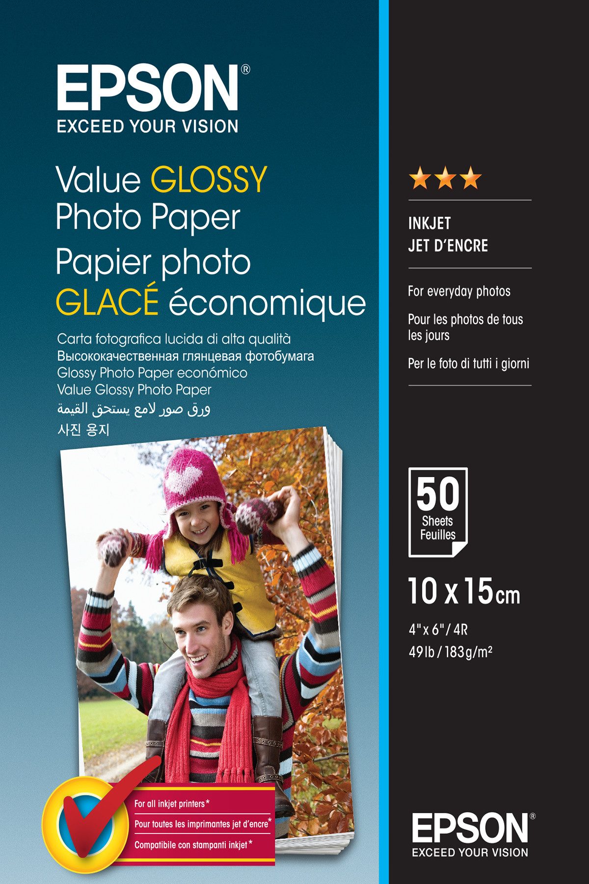 Epson Fotopapier glänzend C13S400038 (10x15cm-50 Blatt) Tintenpatrone