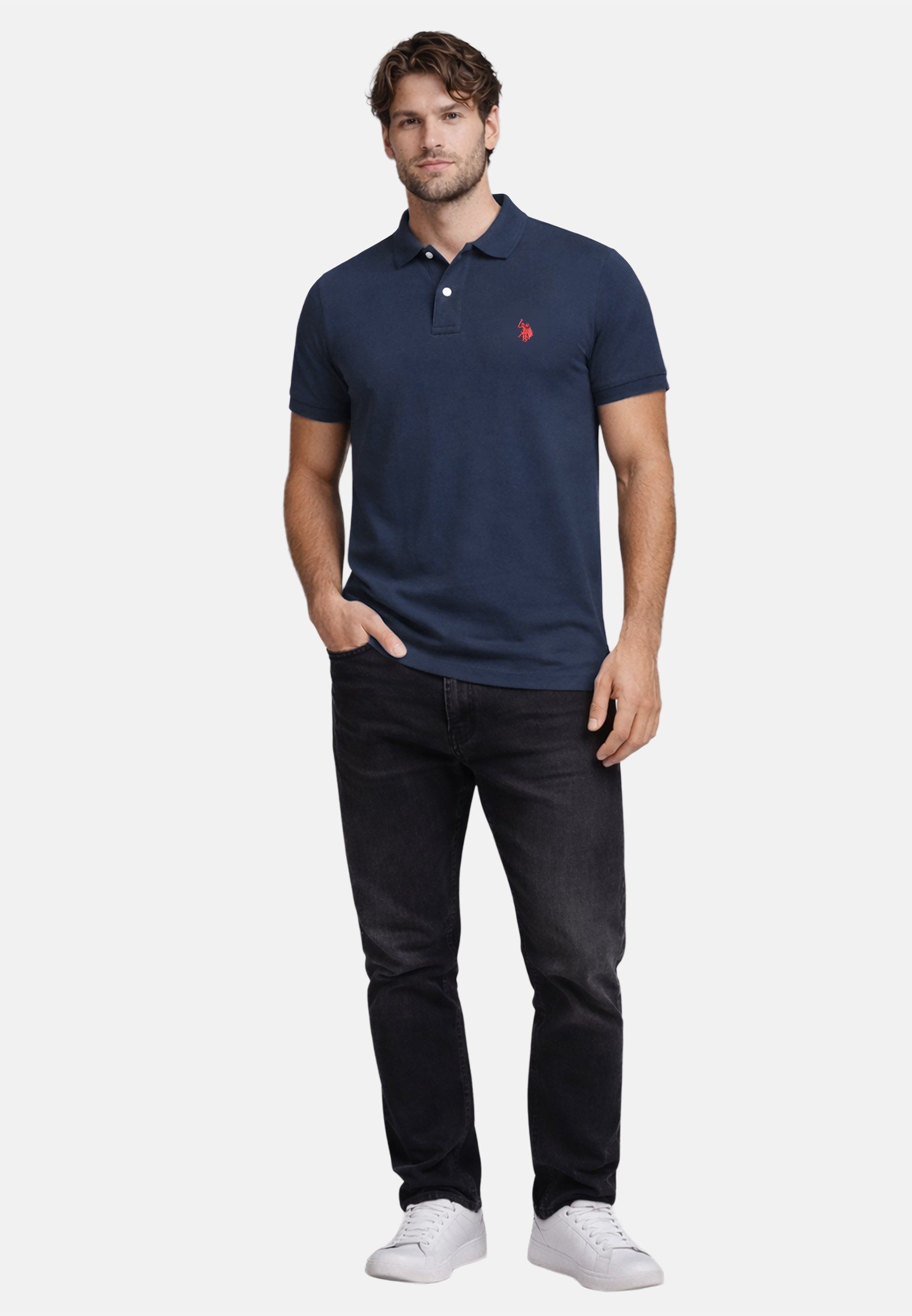 U.S. Polo Assn. Poloshirt USBrodyy – Herren Shirt aus Baumwolle mit Logo-Stickerei 100 % Baumwolle mit klassischem Polokragen und geradem Schnitt