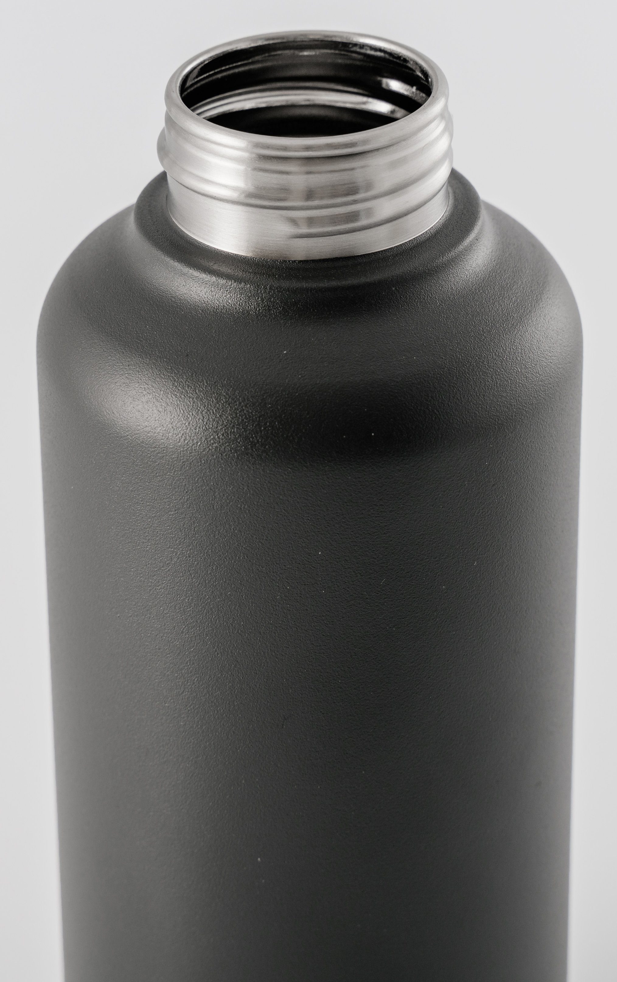 equa Trinkflasche Timeless Off Dark, aus Edelstahl, mit Tragegriff
