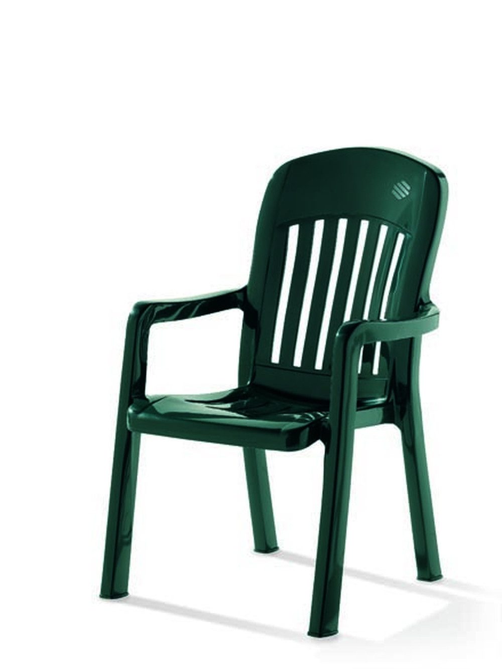 Gartenstuhl in Smaragdgrün, Vollkunststoff - 70x96x57cm (BxHxT)