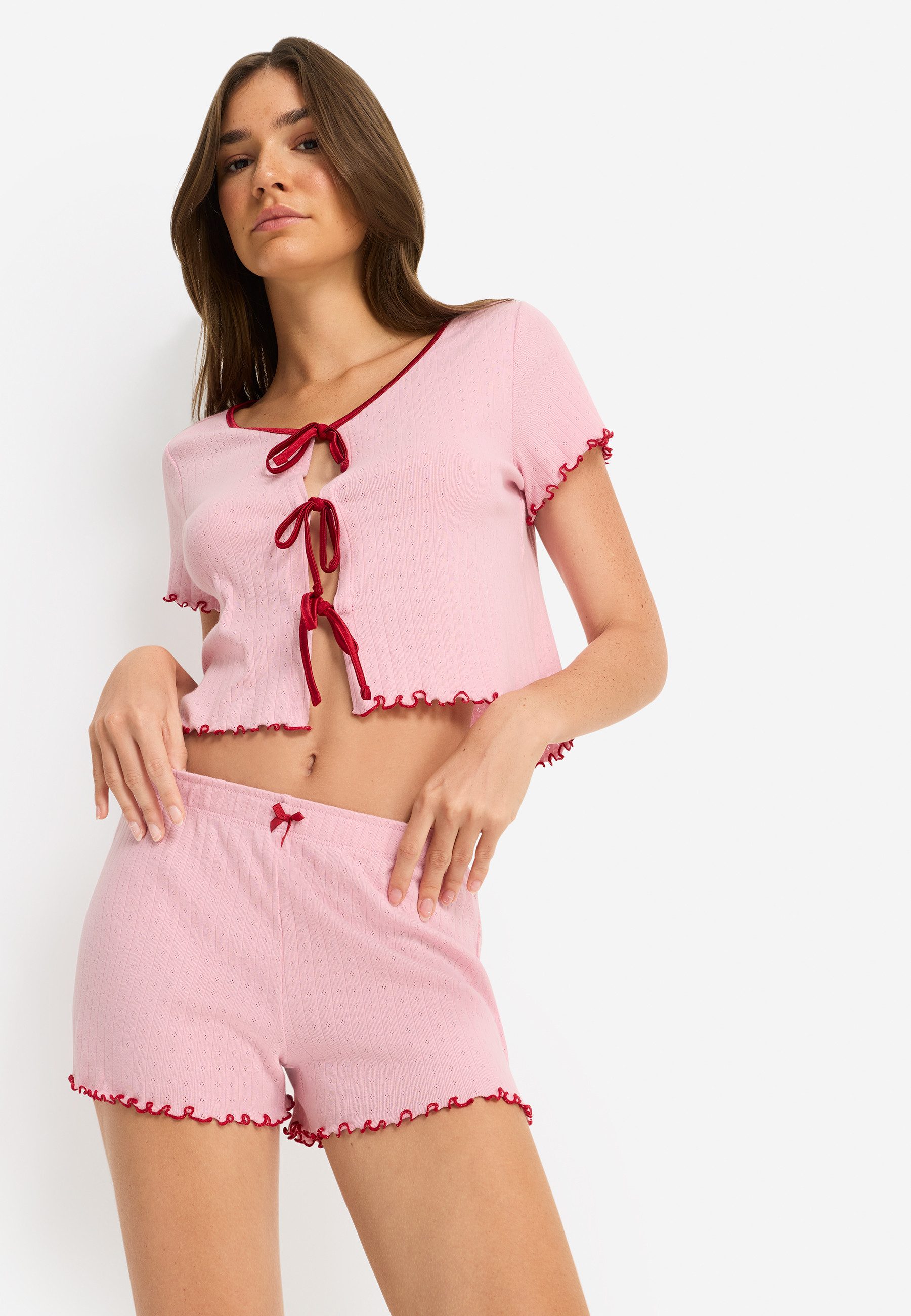 LSCN by LASCANA Shorty (2 tlg) mit Schleifen zum Binden