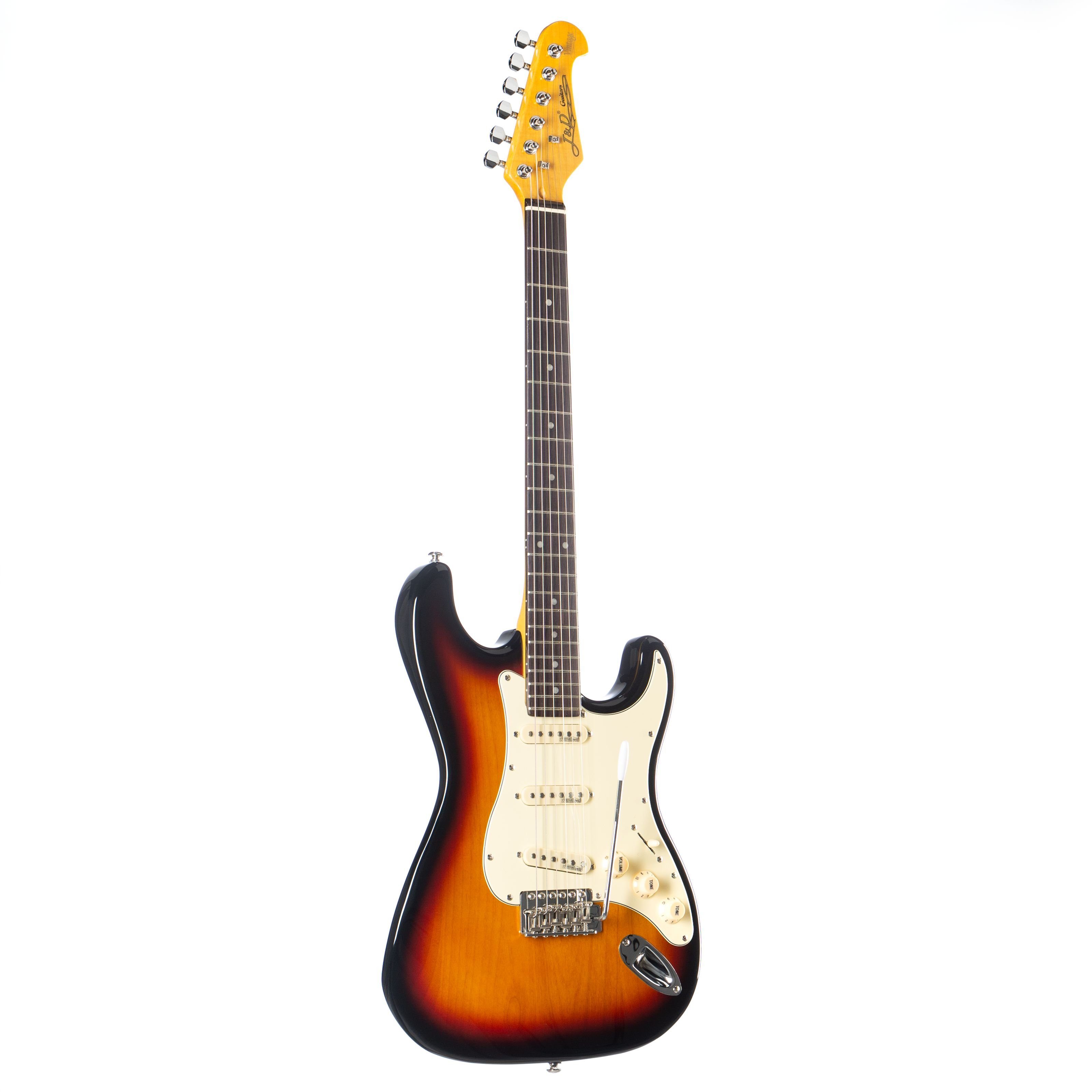 J & D E-Gitarre, ST VS E-Gitarre elektrische Gitarre mit Single Coil Tonabnehmer Electric Guitar in Vintage-Style Sunburst Einsteiger Gitarre, E-Gitarren, ST-Modelle, E-Gitarre, Single Coil Tonabnehmer, Vintage-Style Sunburst