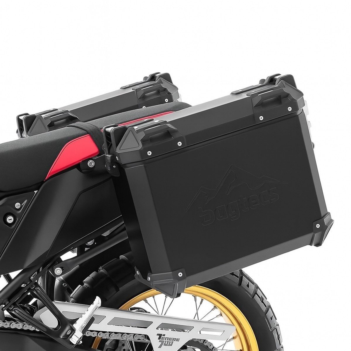 Bagtecs Koffer Motorrad Alukoffer / Seitenkoffer 25 Liter # XW25 schwarz links