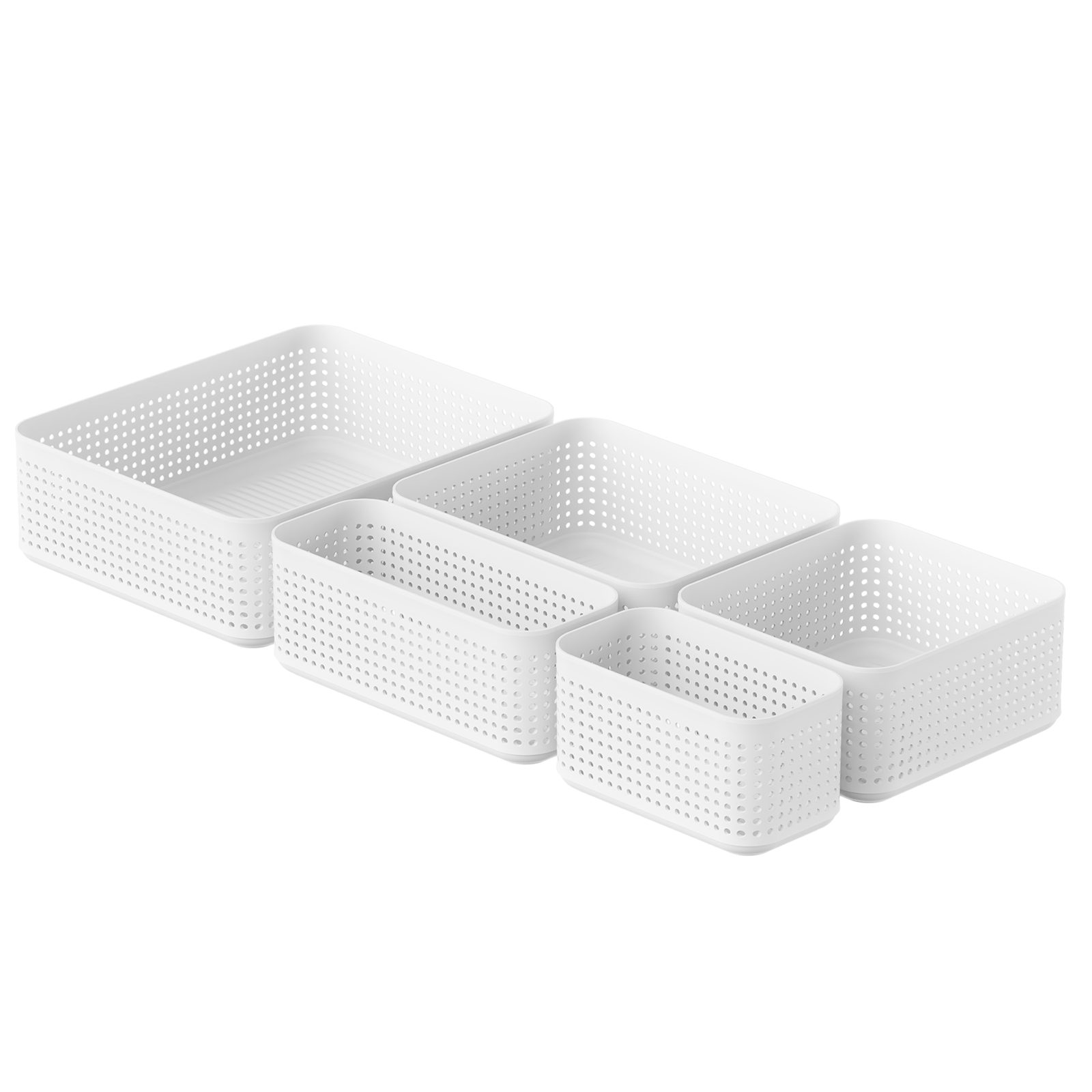 ROTHO Organizer WOP Organizer Set 5er XS bis XL für Schubladen und Schrank, Modu