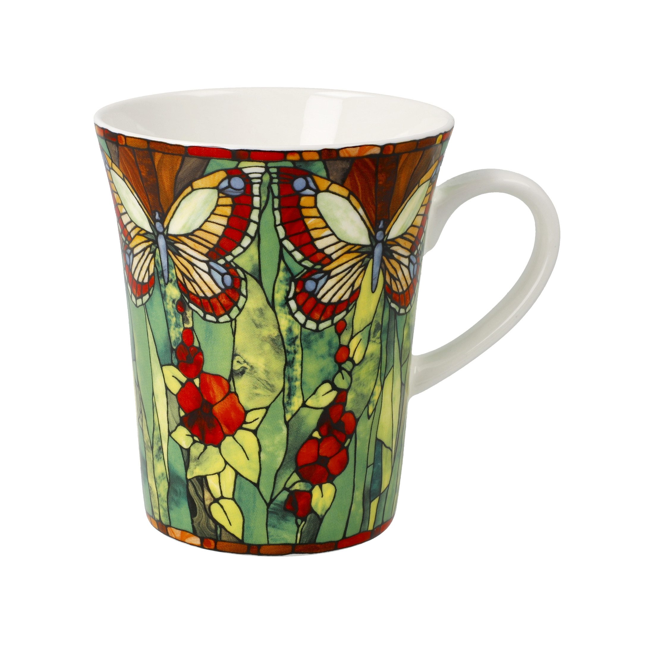 Goebel Tasse Tiffany, Porzellan, mit Echtgoldauflage, Mehrfarbig, Schmetterlinge, H: 11.5cm