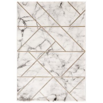 Designteppich Luxus Designer Teppich Carrara Marmor Optik Trend, Pergamon, Rechteckig, Höhe: 15 mm