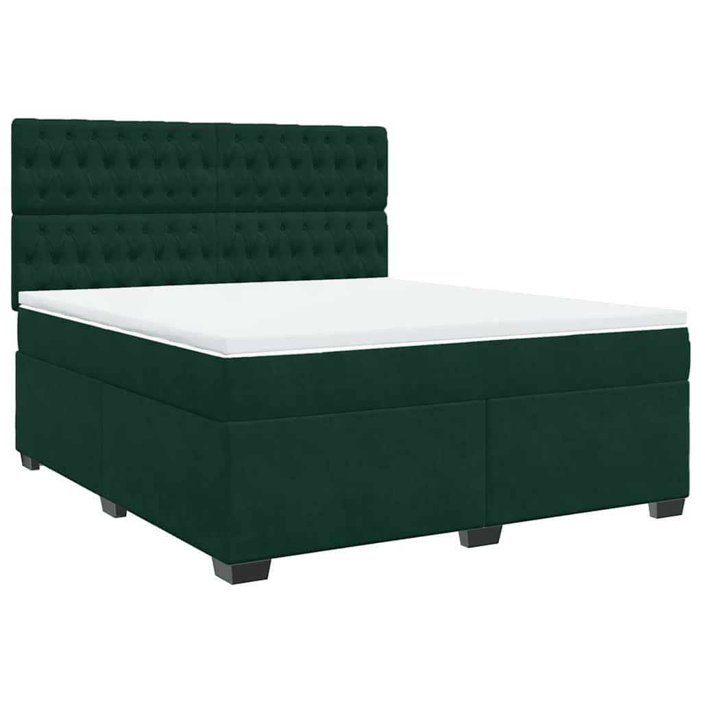 Bett Boxspringbett mit Matratze Dunkelgrün 180x200 cm Samt