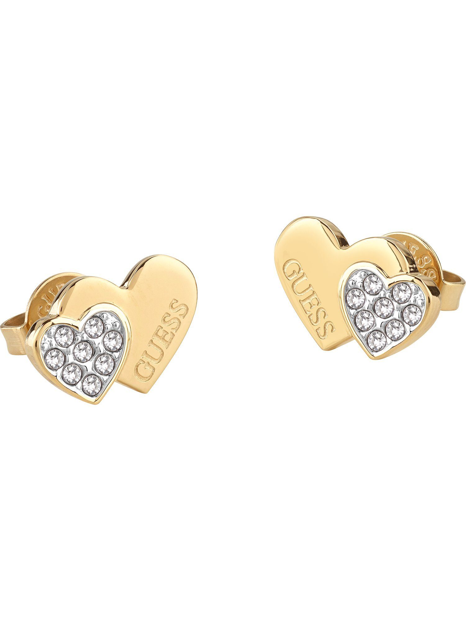 Guess Paar Ohrstecker Guess Damen-Ohrstecker Edelstahl Zirkonia Herz