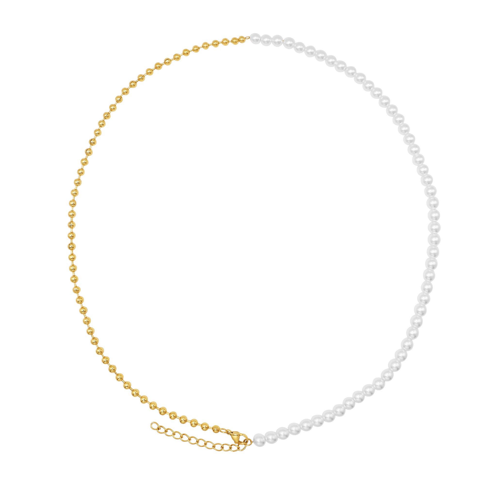 Edelstahl Collier Perle (inkl. Heideman Sara Geschenkverpackung), und Material Mix goldfarben -