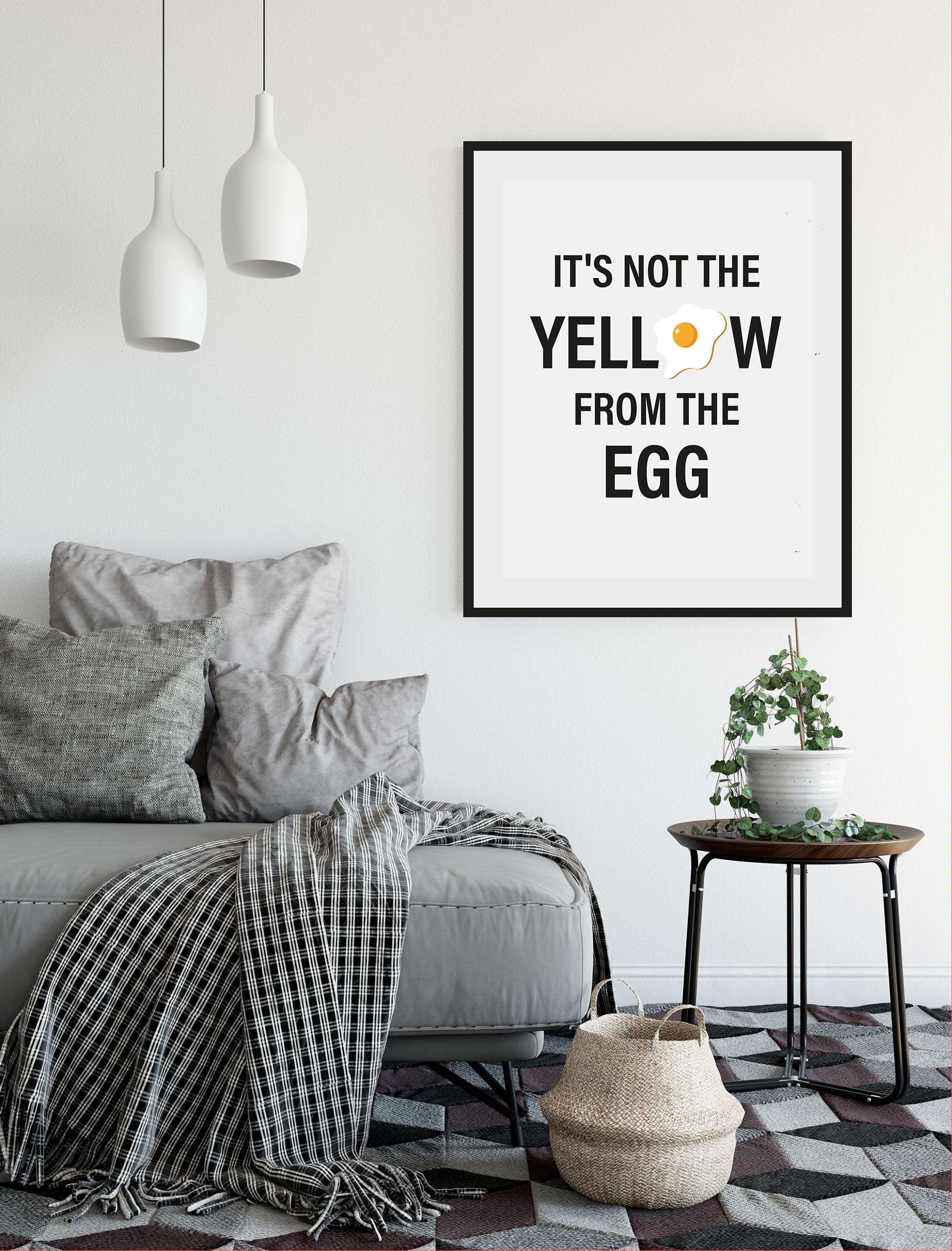 YELLOW Bild St) THE NOT Schriftzug schwarz/gelb EGG, queence IT'S (1 FROM THE