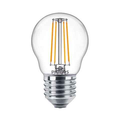 Philips LED-Leuchtmittel Philips LED E27 G45 Filament 4,3W=40W Tropfen 470lm Warmweiß 2700K, E27, Warmweiß