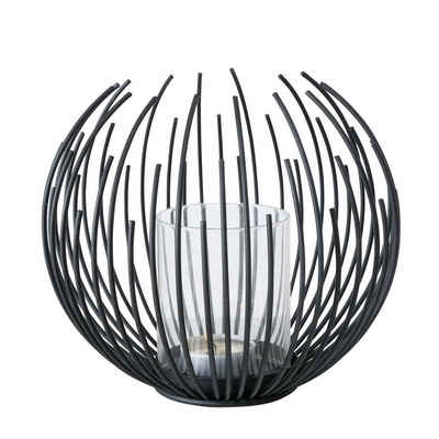 BOLTZE GRUPPE GmbH Windlicht »Windlicht Kerzenhalter mit Glaszylinder Eisen schwarz H 16 cm«