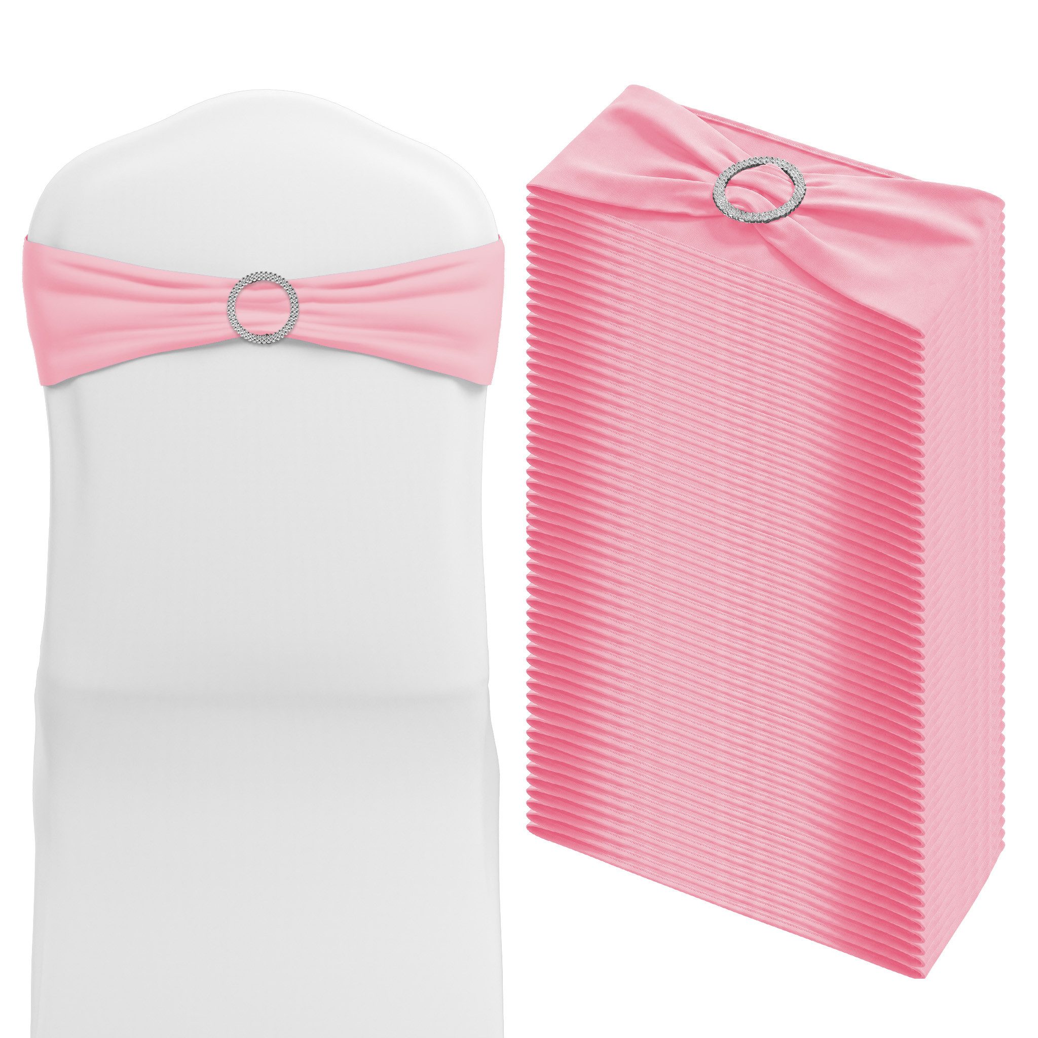 FIVMEN Hussen-Set Stuhlschleifen Elastische Stuhlbänder Schleife & Schiebeschnalle, bis max.50cm Dehnlänge für Feier Hotel Party Dekoration 10er/30er