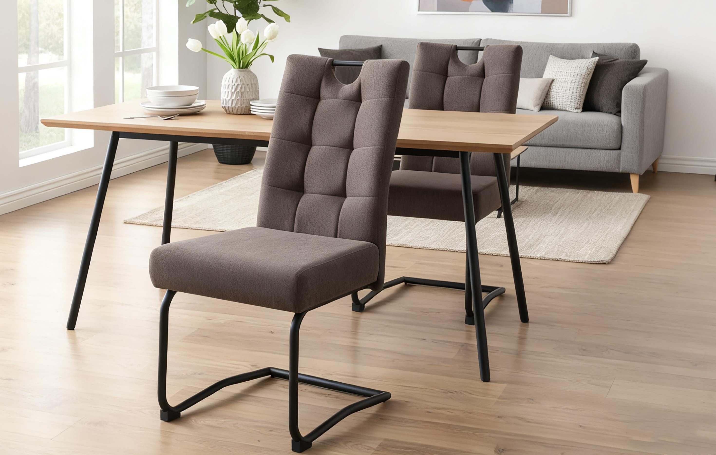 B&D home Freischwinger SOFIA (2er Set, 2 St), kippsicher, mit Federkern