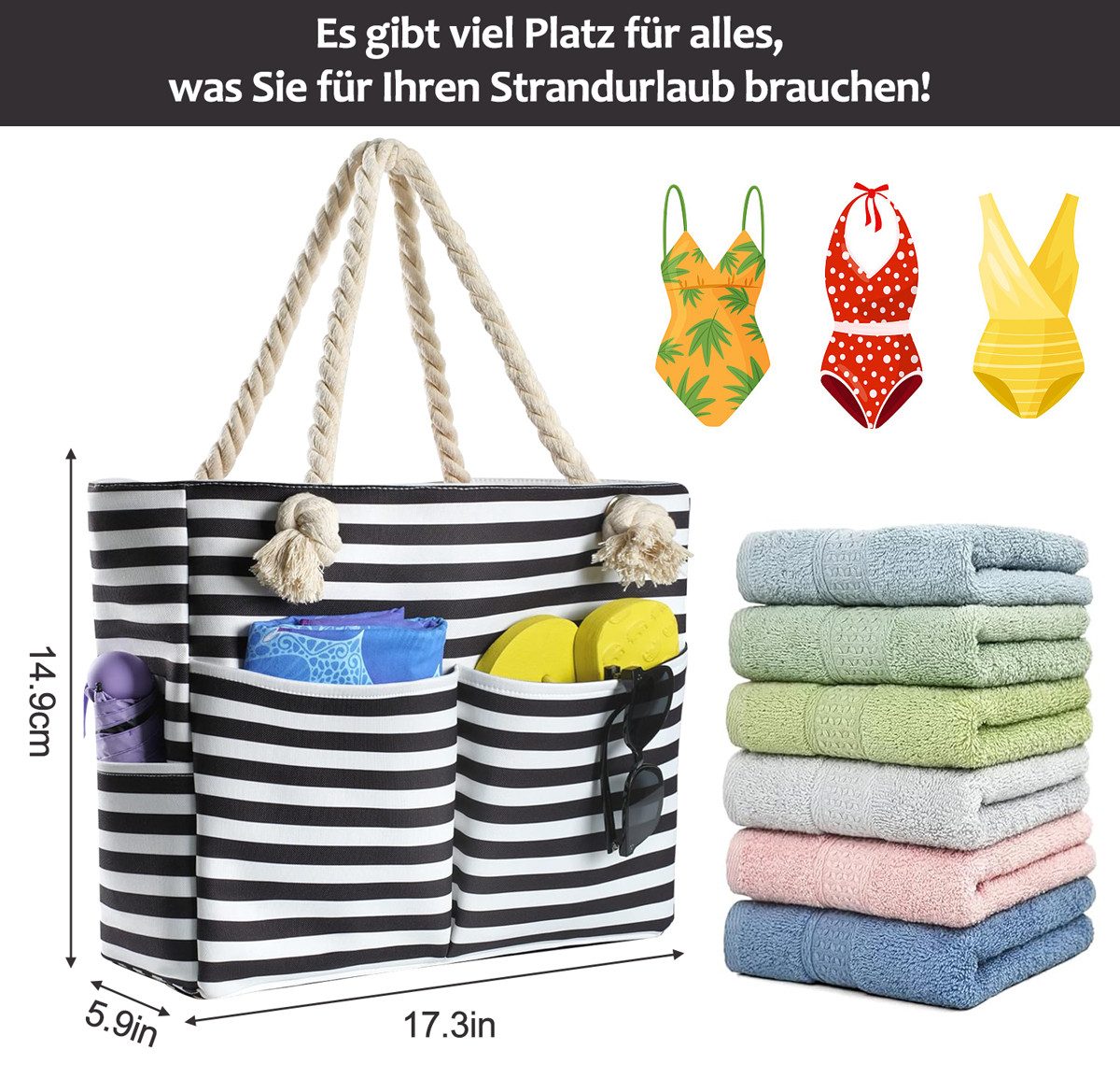 ZEUOPQ Strandtasche Strandtasche Badetasche Familie wasserdicht günstig online kaufen