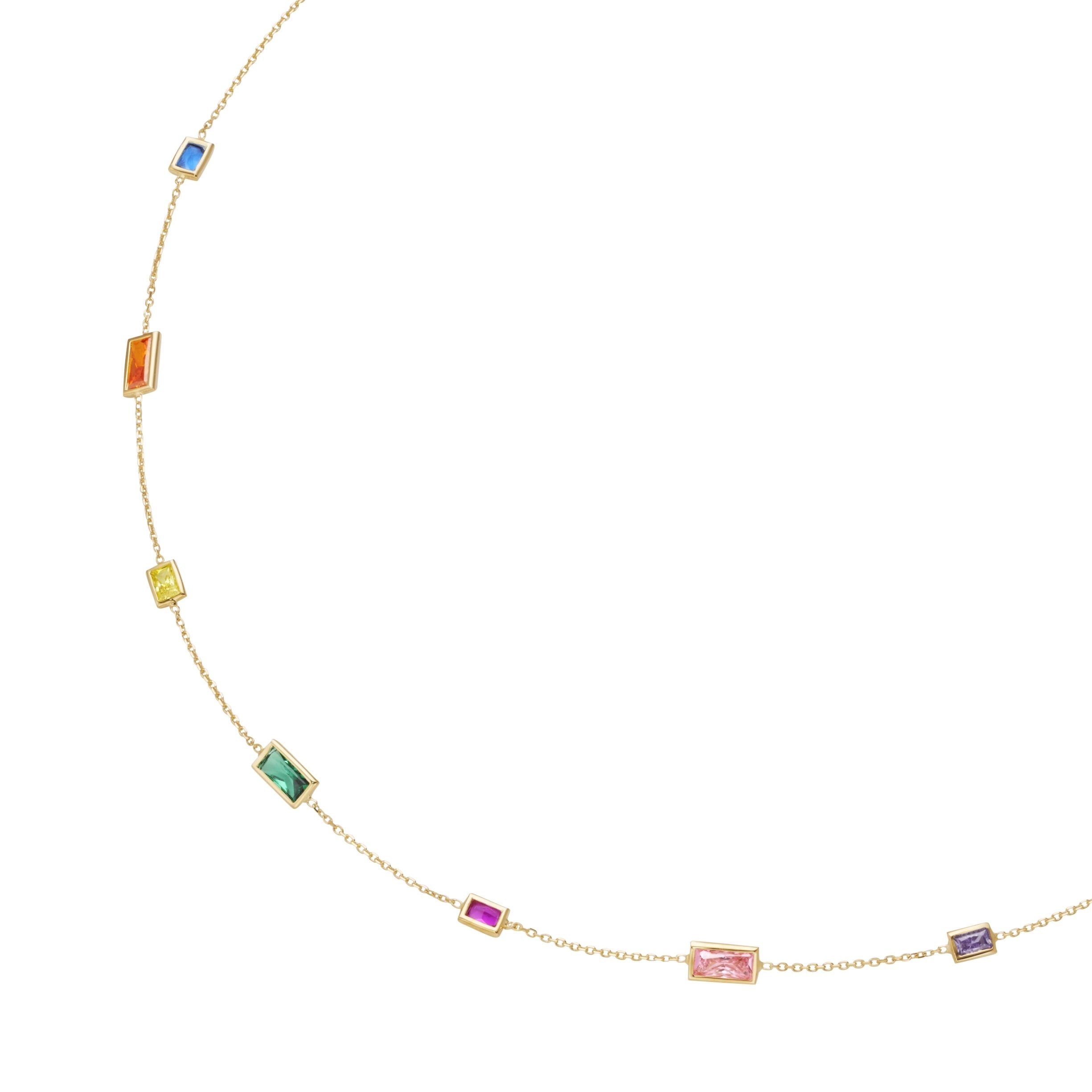 LUIGI MERANO Goldkette mit farbigen Steinen, Gold 375 mehr